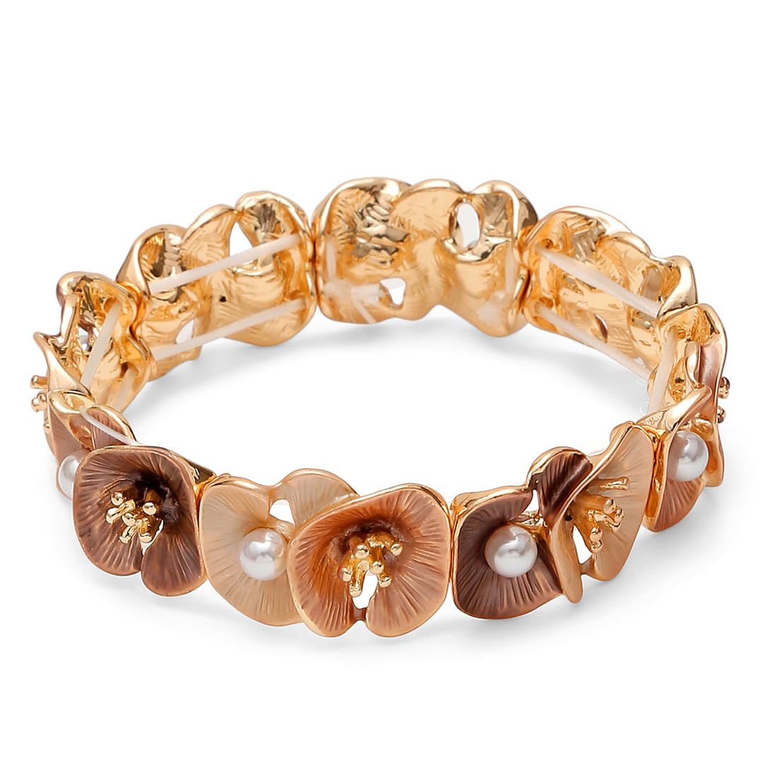 Jewellery Stylish latest Gifts Gold Plated Bold Look Celebrity Inspired Cuff Bracelet for Girls and Women (Gold) (YBBN_92313)-image-12