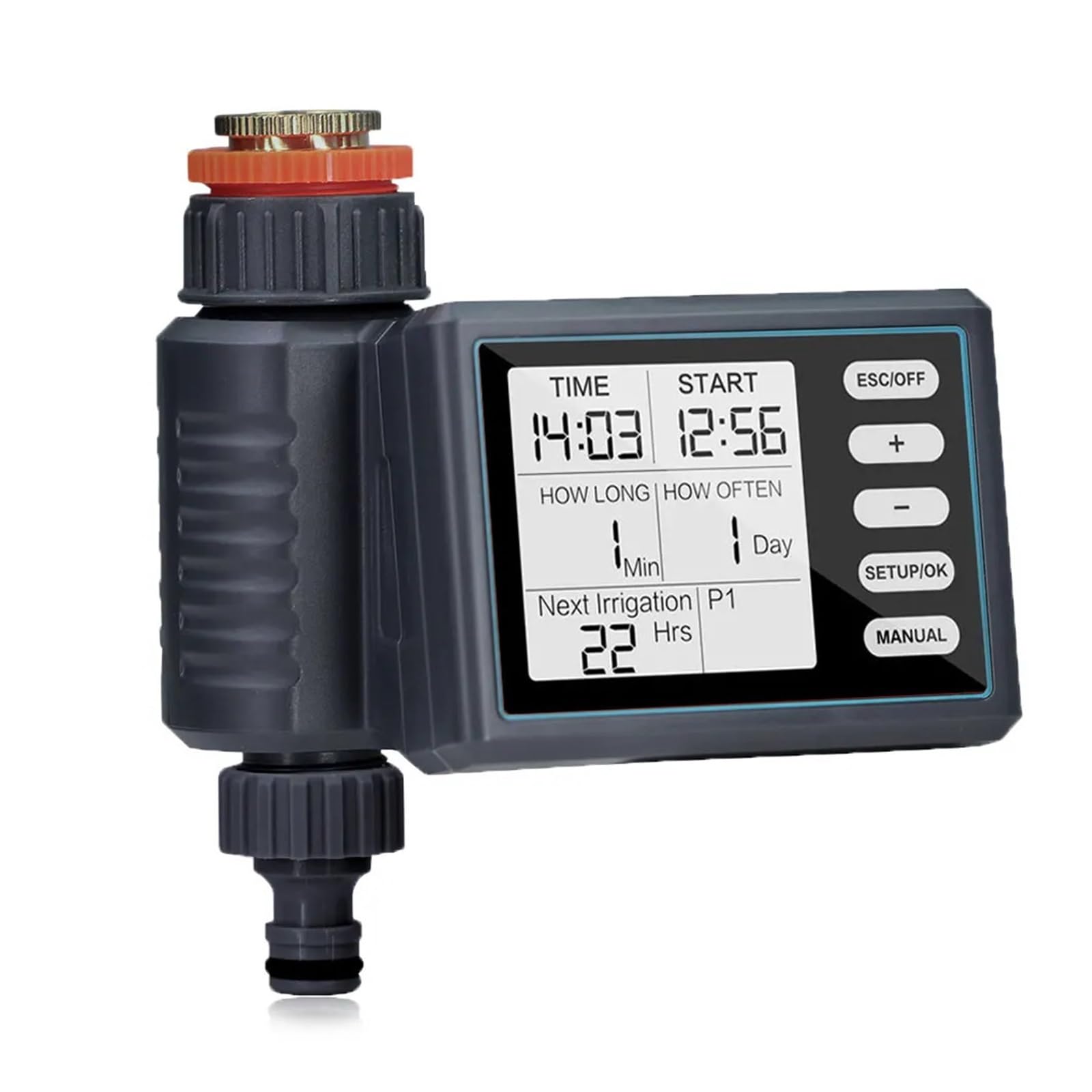 Timer for irrigazione Automatico da Giardino con Display a Grande Schermo, Controller for irrigatori programmabili LCD for Sistema di irrigazione con Rubinetto Flessibile(H x Timer)
