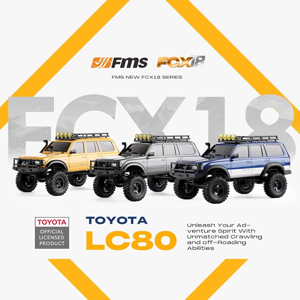 【FMS FCX-18】トヨタ LC80 ランドクルーザー RTR 1/18 Toyota LC80 RC Crawler | RTR All-Terrain RC Car | FMS