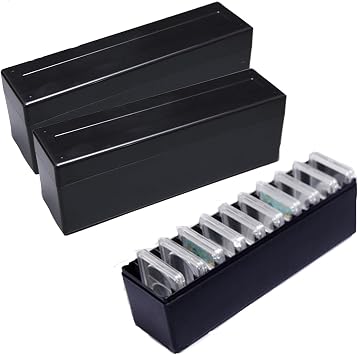 MUDOR Coin Slub Storage Box Plastic Coin Slub Holder Coin Collector Black Coin Holder Case Fits 20 Slub PCCB PCGS Coin Holder Orney Box