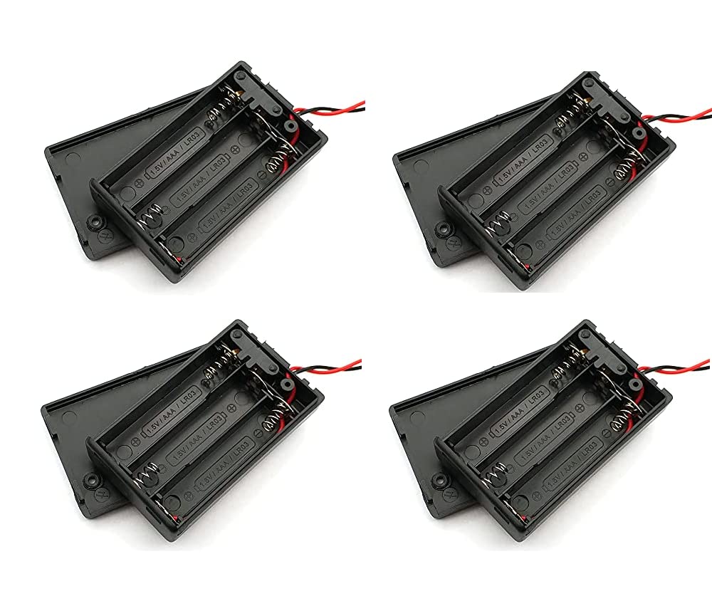 xcluma 3 AA 4.5V in series battery box with switch with cover (Pack of 4)-image-10