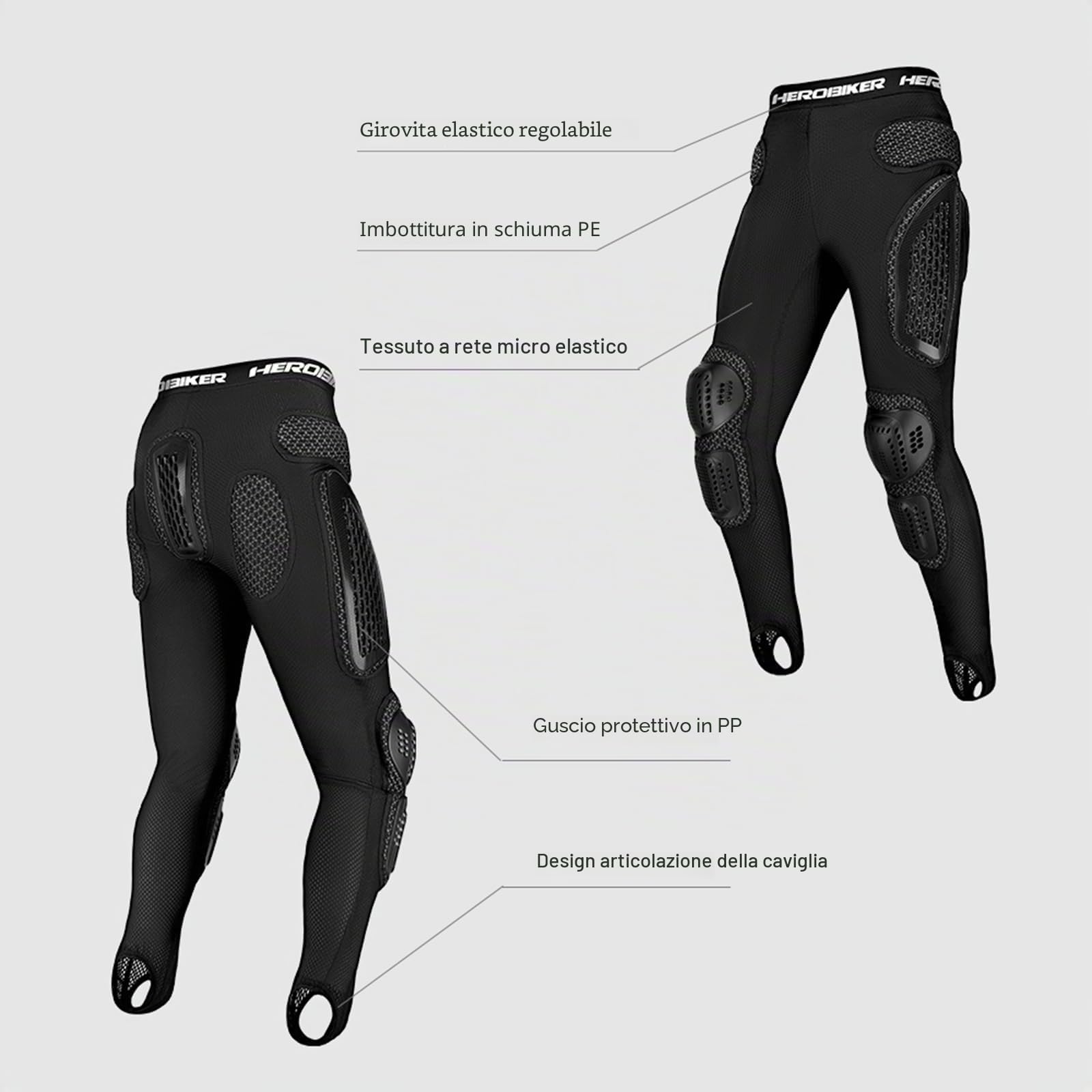 ARMAAN Completo Armatura da Moto per Uomo e Donna, con Giacca e Pantaloni, Completo Protettivo da Motocross, Traspirante e Resistente all'Usura, Giacca e Pantaloni per Andare in Bicicletta,Black-L