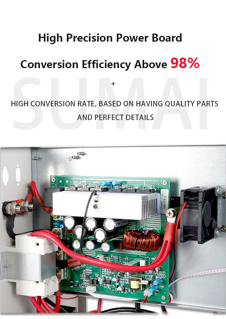 Inverseur Solaire Hybride 4000W / 5KVA 24V 48V 96VDC 220V 230VAC Onduleur à Onde Sinusoïdale Pure MPPT Régulateur de Charge Solaire Schuko, NEMA, DC Connector Inverter Maison