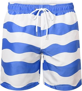JOYSON Mens Swim Trunks Quick Dry 5 Inch Swim Shorts Bathing Suits with Mesh Lining Pockets
