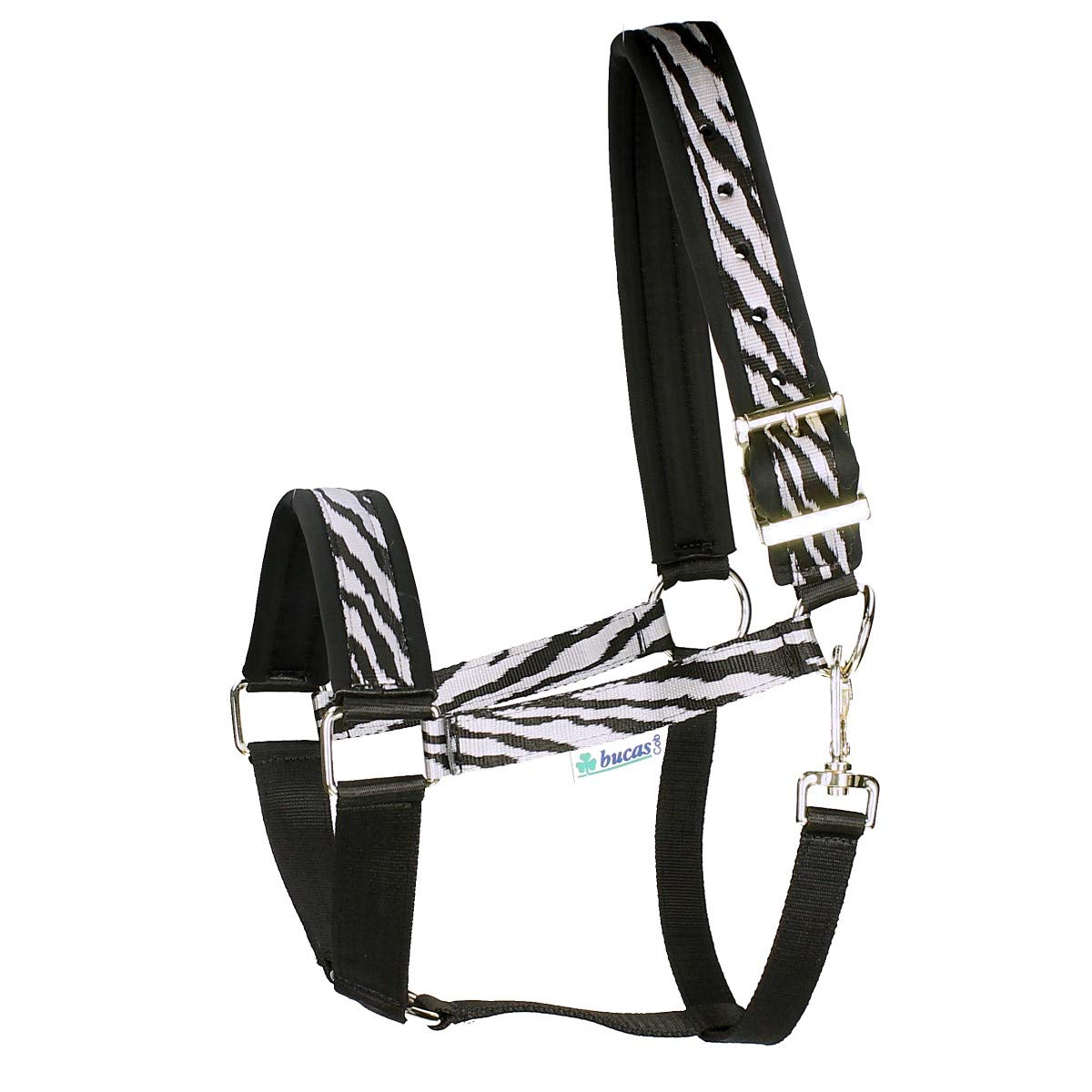 Licol Bucas Comfort anti-frottement motif zébré noir