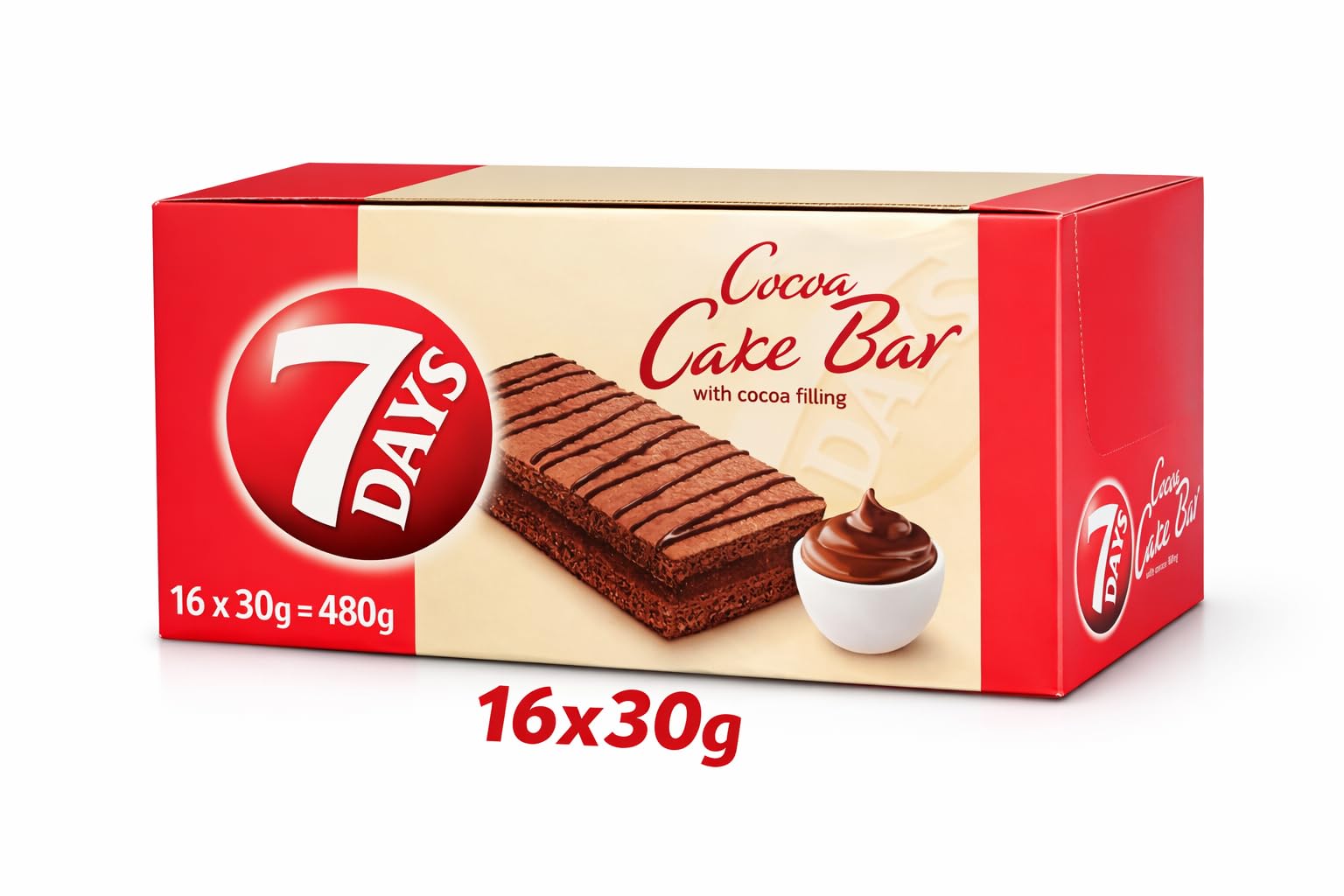 7 Days Cake Bar mit Kakaofüllung 16 x 30 g (16 Stück)