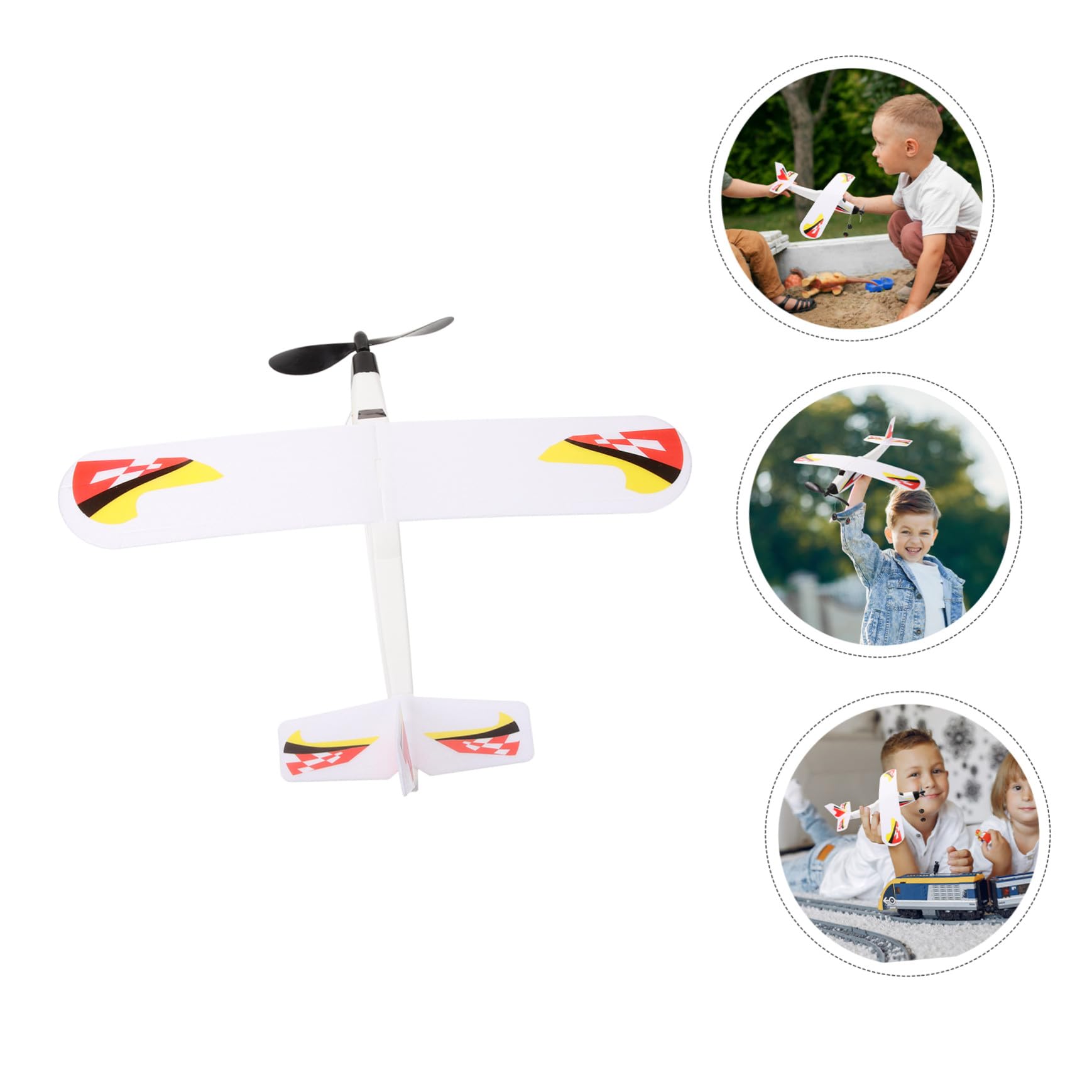 Avion à Élastique en Écume pour Garçon et Filles, Jouet Volant DIY, Améliore la Coordination Œil-Main, pour Jeux en Extérieur et Fêtes d'anniversaire Style Aléatoire