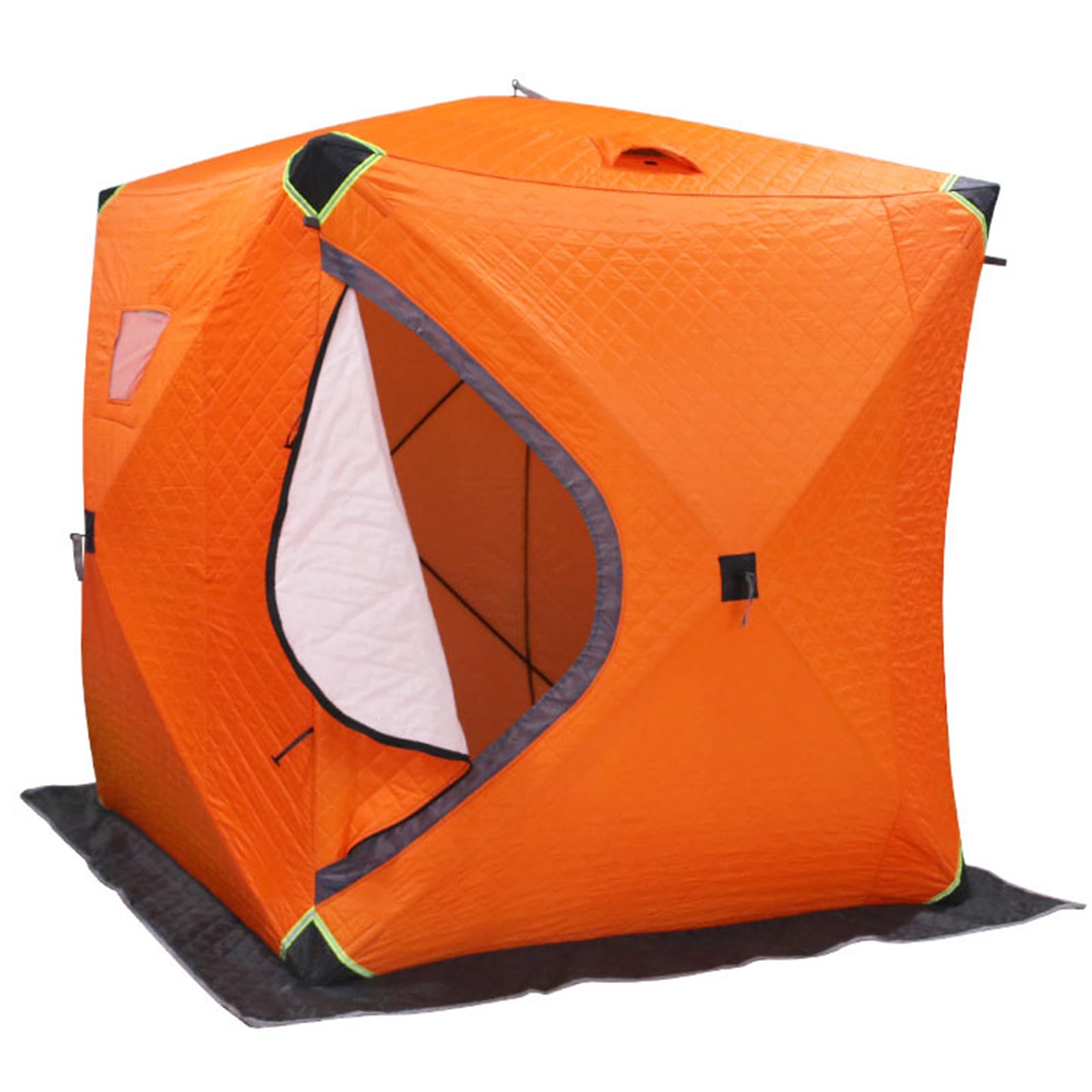 Tente de pêche sur glace isolée pour 3-4 personnes portable de 180x180x200cm
