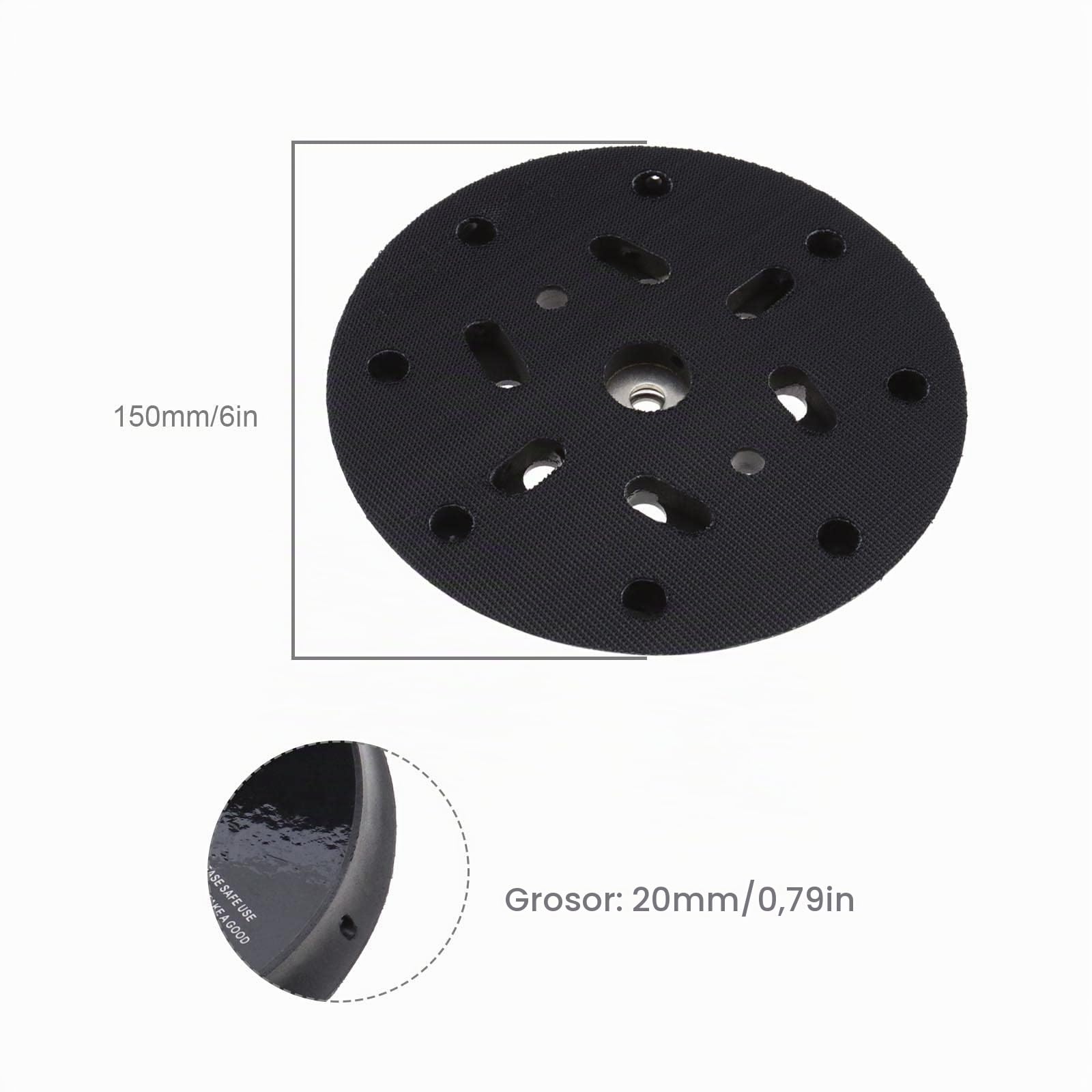 ECSiNG Almohadilla de Disco de Lijado de 6 Pulgadas Y 17 Orificios Almohadilla de Repuesto para Lijadora de Gancho Y Bucle Compatible con Makita BO6030 Y BO6040 Festool RO1 ES150 ET2