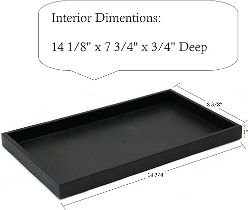 Miniatura 3 de N N'icePackaging Bandeja de plástico negro de 6 unidades 14.75 x 8.25 x 1 pulgada Para