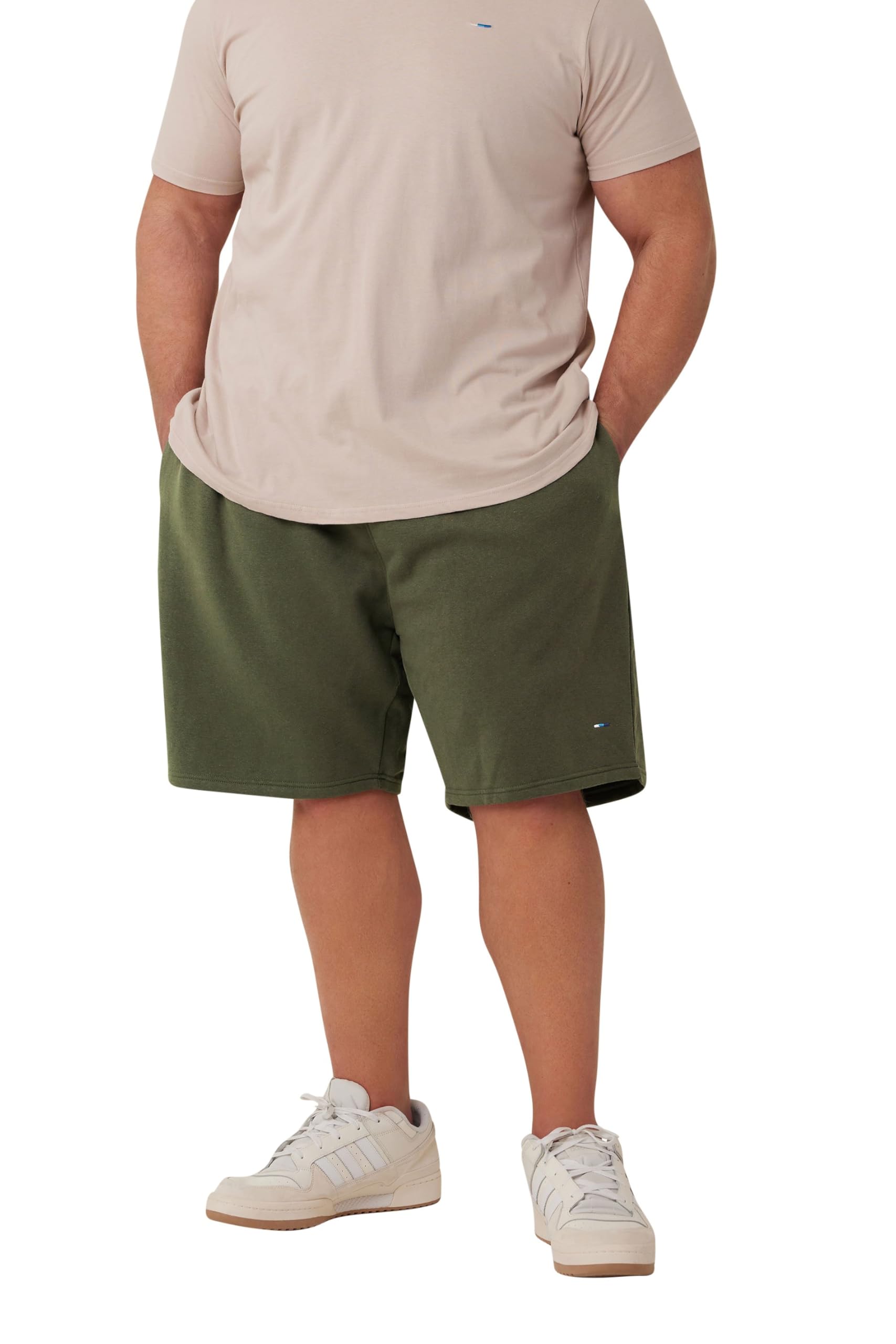 BadRhino Mens Jogger Shorts - Olive Cotton - Size 4XL