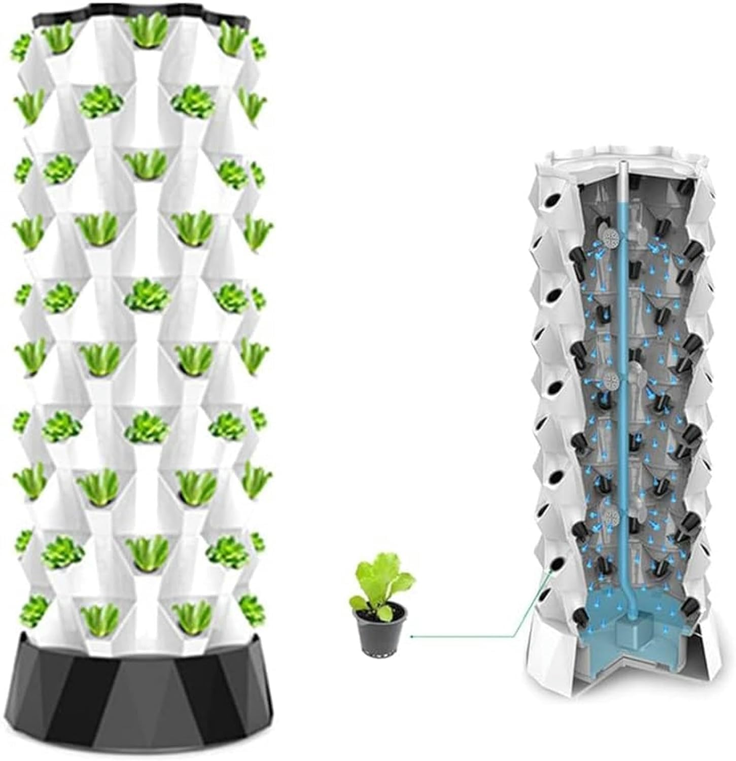 Arrosage Automatique Tour hydroponique for Fruits et légumes à Base de Plantes, kit de Culture aquaponique de Plantes, Lits et Sacs de semis(6 Layers)
