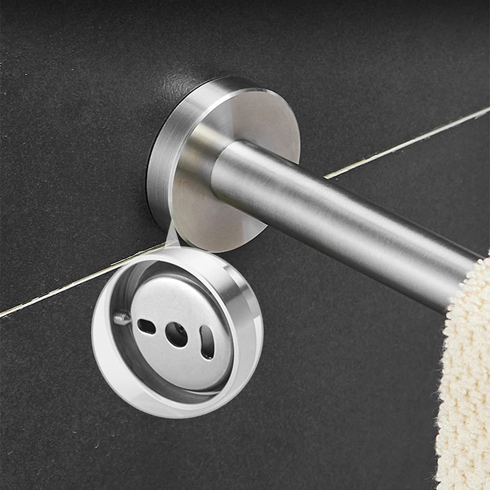40 cm Toallero de Montaje para Pared - Soporte de Toalla de Acero Inoxidable Sus 304 con Tornillos Barra de Toalla Acabado Cepillado para baños Cocina Inodoro Resistente - Plata, Brazo único