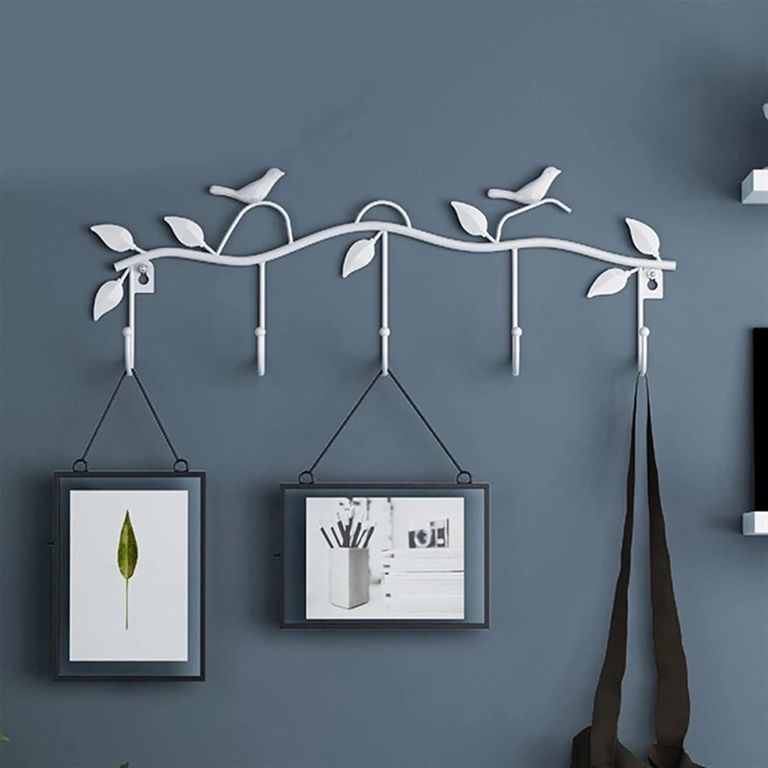 Birds Metal Wall Coat Rack and Hat Rack Multi-Function Mounted Hook Hangers for Livingroom Bedroom Wrought Iron Coat Hook Coat Rack Hook (Color : A)