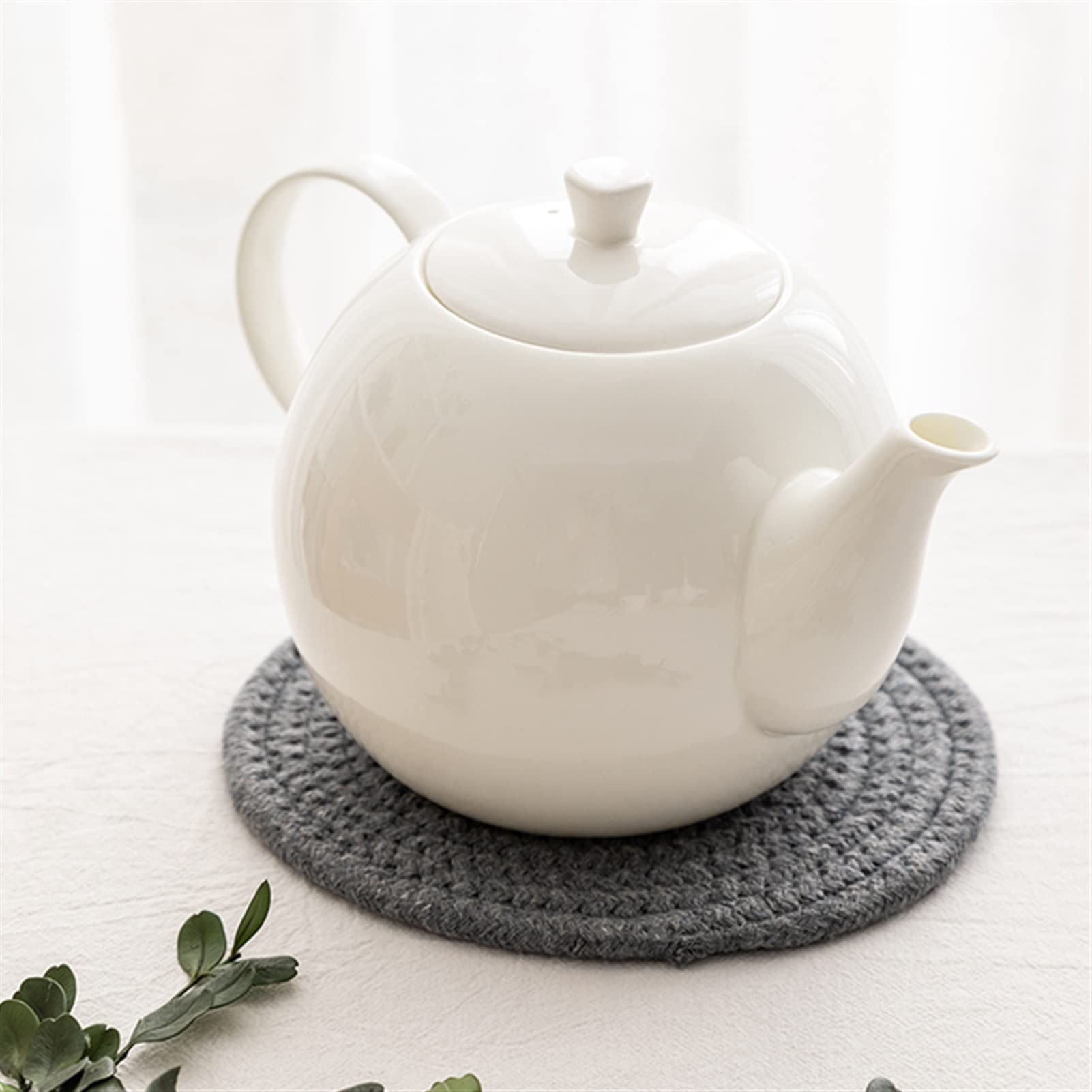 Czajnik emaliowany, Dzbanek do herbaty 1600 ml Biały ceramiczny Dzbanek do herbaty Duży wysokotemperaturowy filtr do herbaty Zimny ​​czajnik Dzbanek do kawy Czajnik do użytku domowego Czajnik do herba