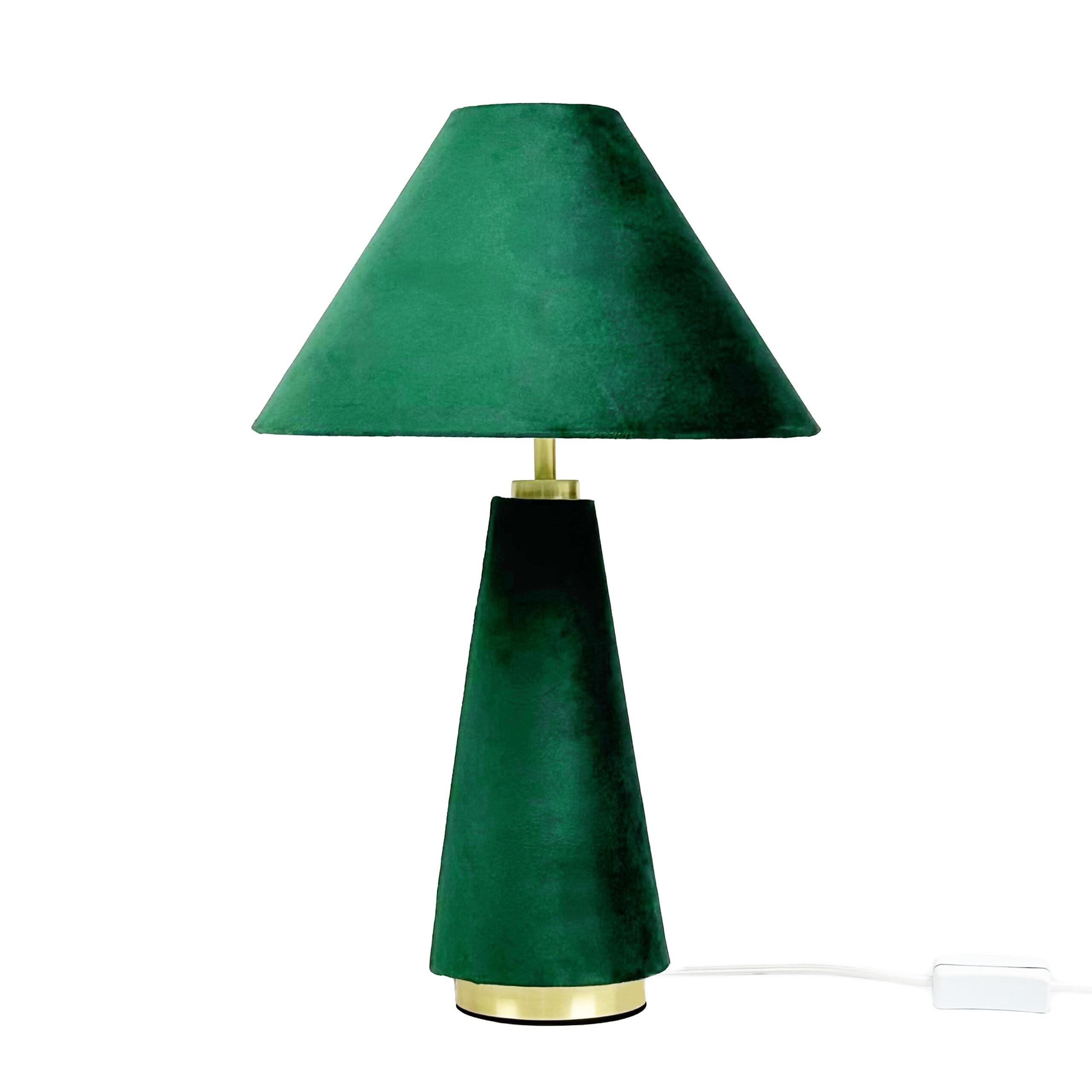 Relaxdays Lampada da Tavolo, Paralume in Velluto e Base in Metallo, E14, H 47x30 cm, da Comodino