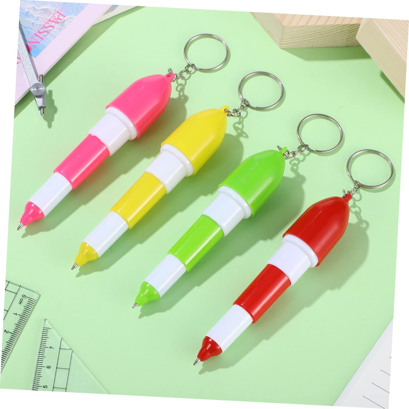 3 Ensembles Porte-clés Stylo À Bille Stylos Effaçables Noirs Stylo Fidget Stylos À Bille Rétractable Stylo Sur Une Chaîne Fournitures De Bureau Esthétique Plastique 12 Pièces * 3