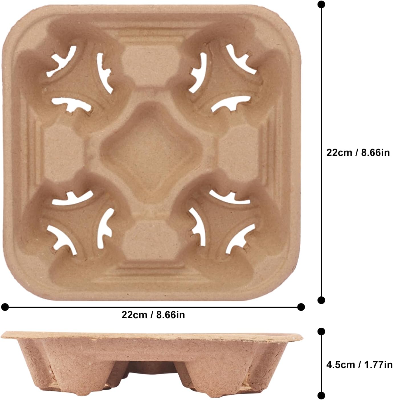 40 Pack Eco-Friendly 4 Cup Drink Carrier, Disposable Coffee Carrier, Cardboard Cup Holder, to Go Coffee Cup Holder for Hot and Cold Drinks by IHDYPPEW - Image 2