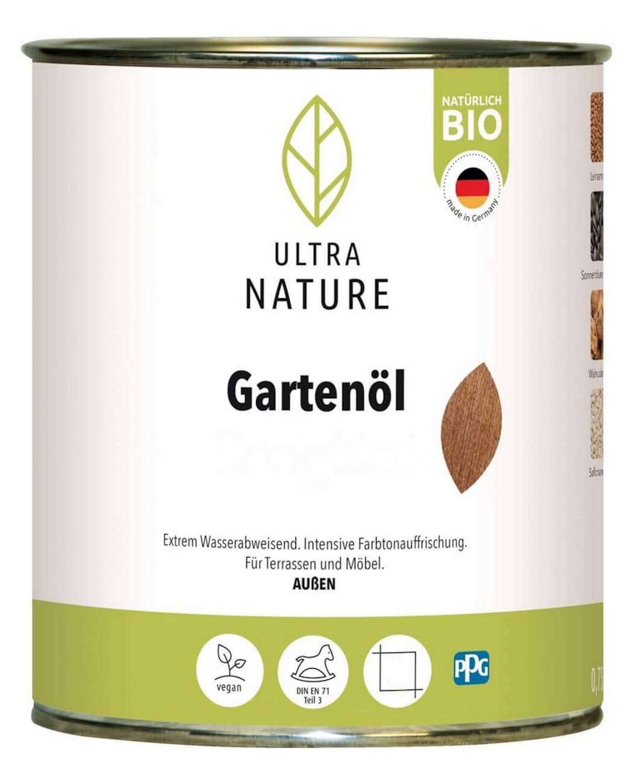 ULTRA NATURE Gartenöl 2,5L, Teak, Vegan, Bio, Lösemittelfrei, Möbelöl