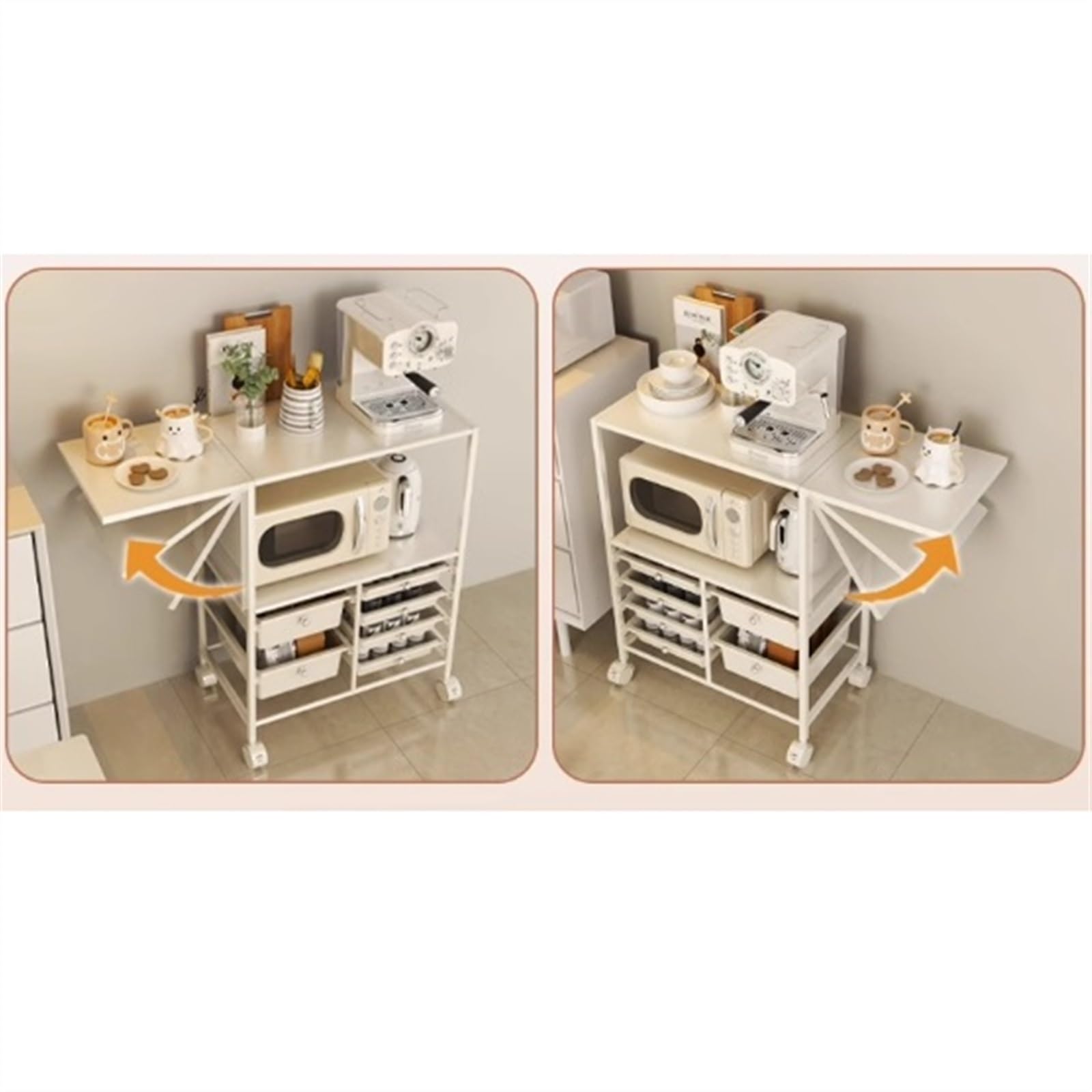 Scaffale da cucina per microonde, armadietto con rotelle, per riporre documenti, macchina da caffè, moderno Aktenschrank per casa e ufficio