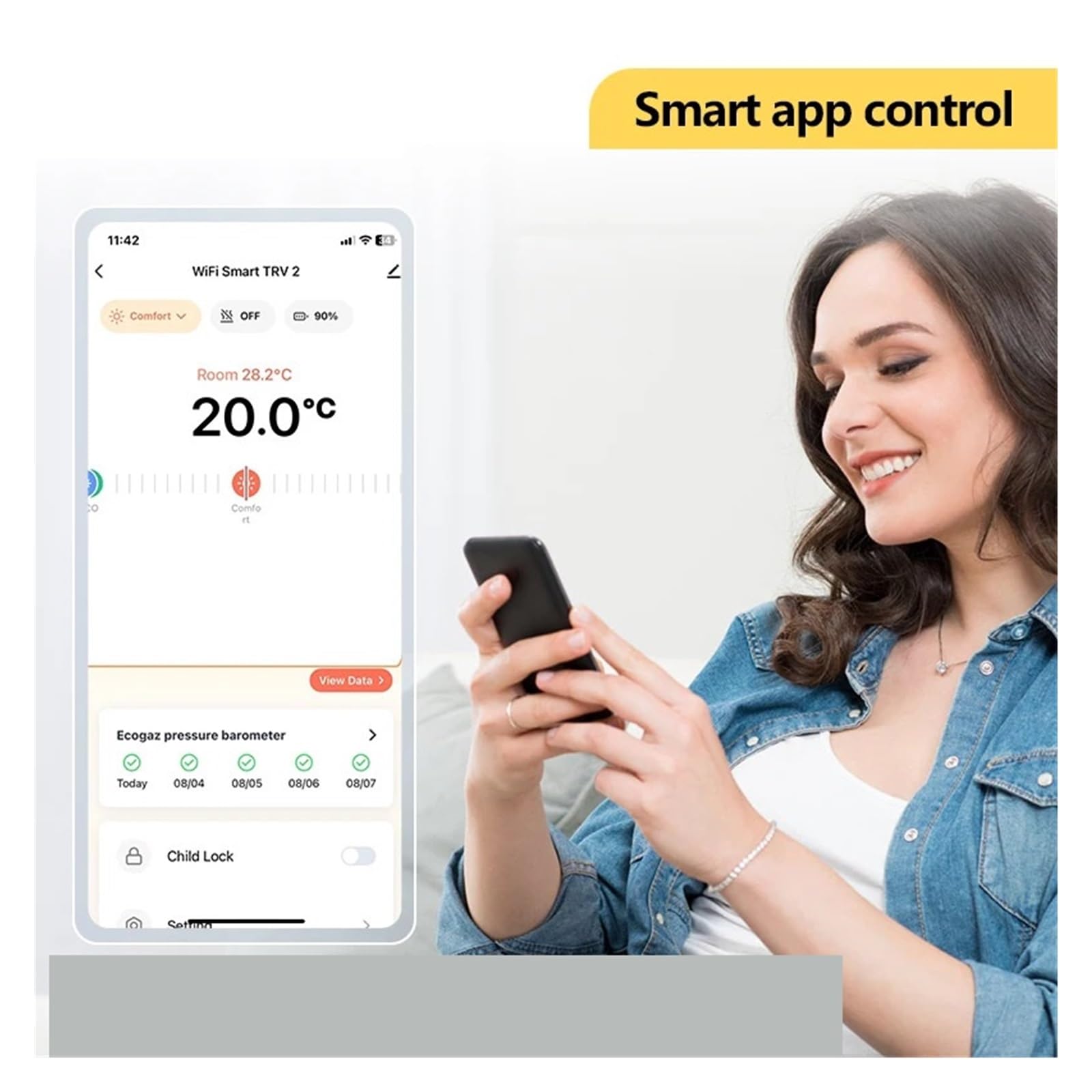 Termostato Inteligente TRV, válvula de radiador, Cabezal de actuador WiFi, Controlador de Temperatura Remoto, Control por Voz