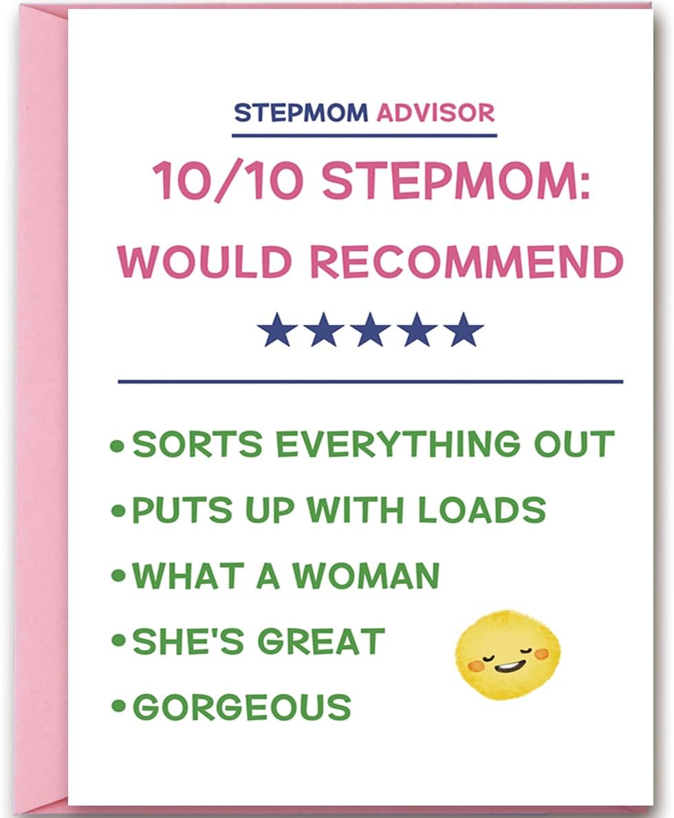 OJsensai Mother's Day Card Gifts for Stepmom, Happy Stepmother Mothers Day Gift Ideas Decoration from Stepdaughter Stepson