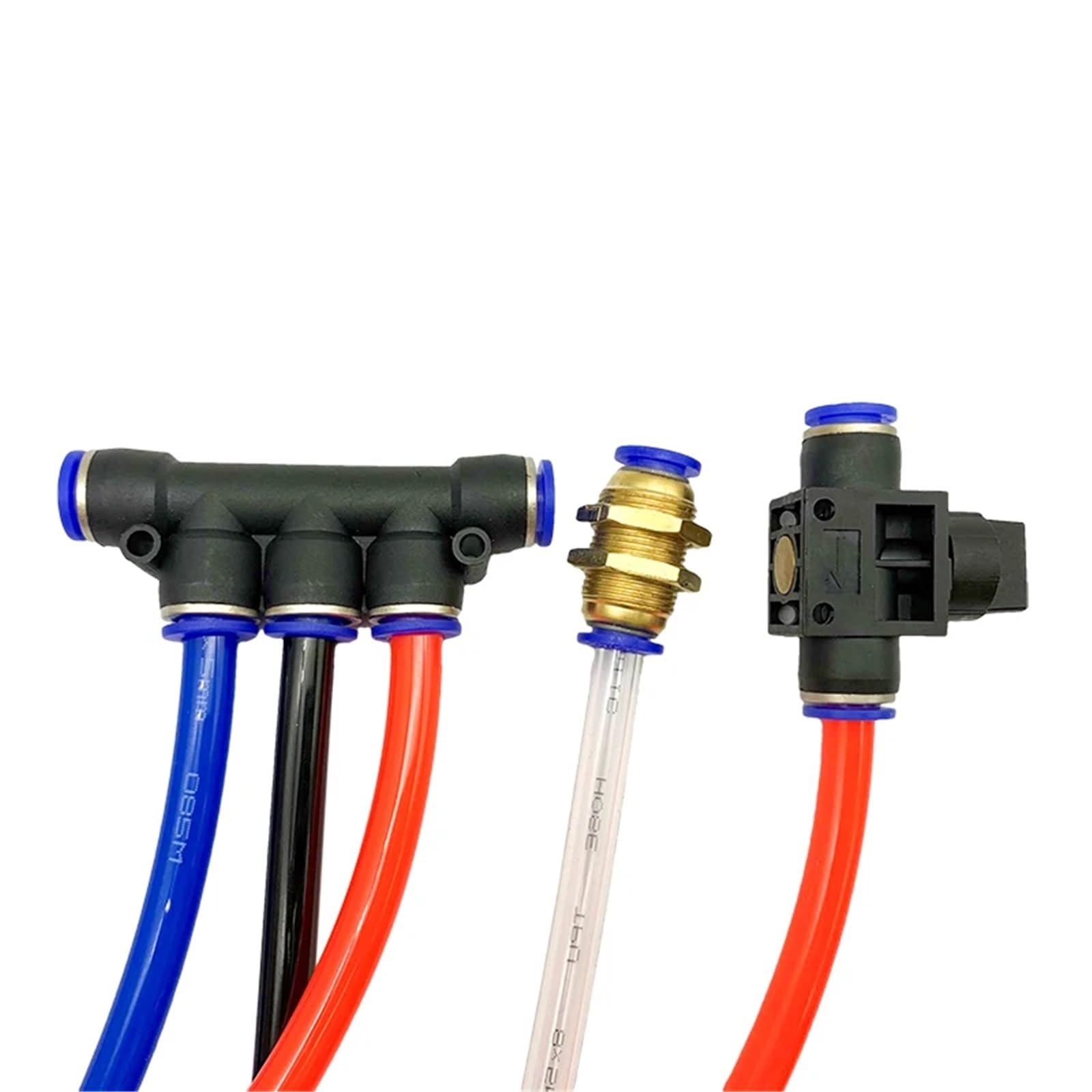 Conectores de tubo de manguera de aire, Conector rápido de Accesorios Neumáticos de plástico PU PY 4, 6, 8, 10 y 12mm, 10 Uds.(LSA (10PCS A LOT))