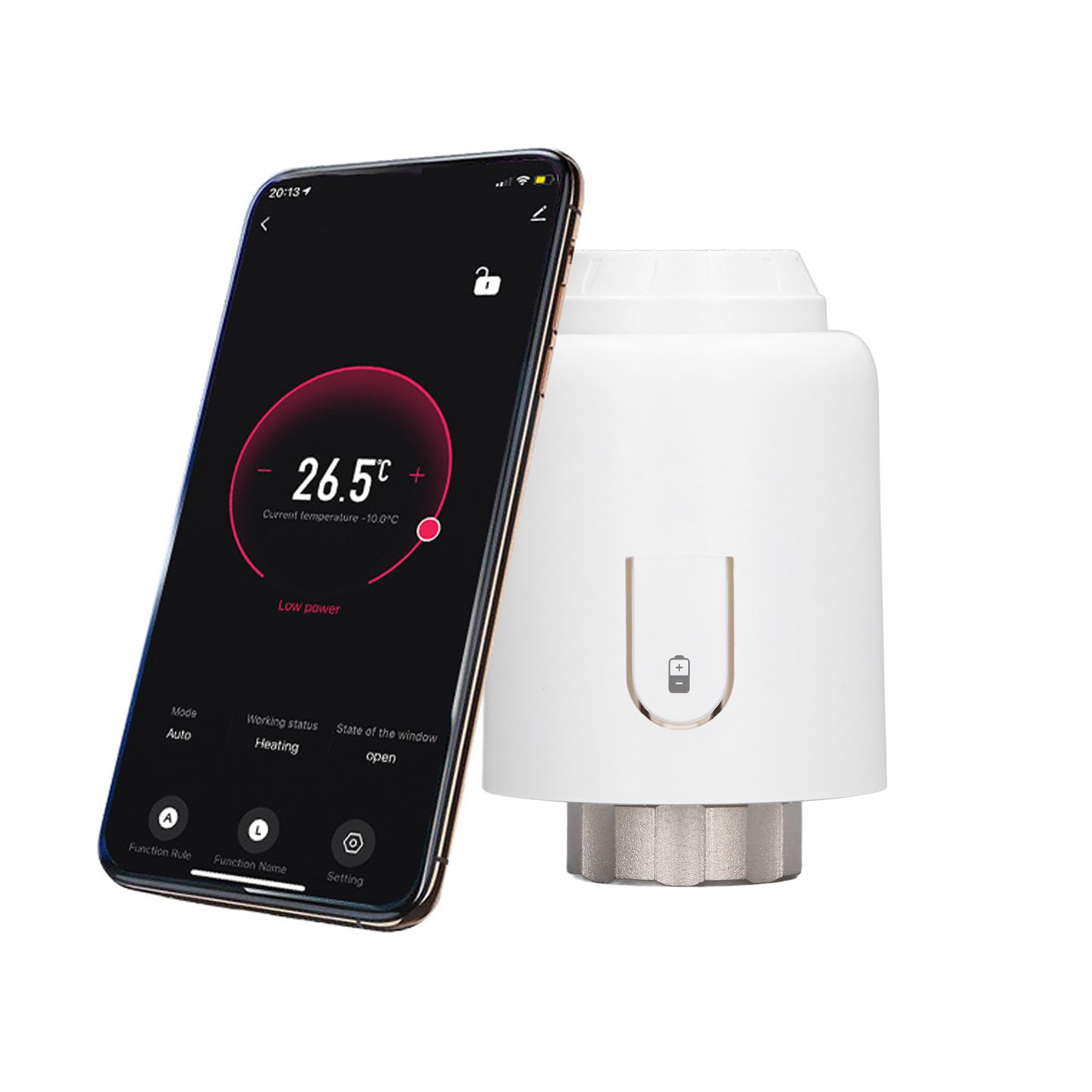 Termostato de Radiador Inteligente, Válvula de Control de Temperatura Inteligente para Calefacción del Hogar, Características de Ahorro de Energía, Material ABS (#2)