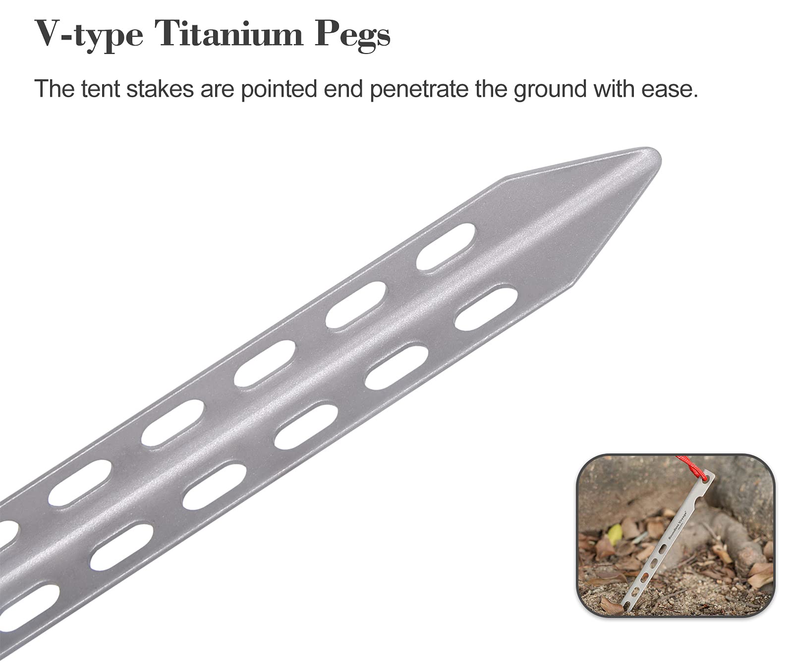 IBasingo 8 Stück Titan-Zeltheringe – 16,5 Cm, Ultraleicht & Rostfrei, Für Camping & Outdoor
