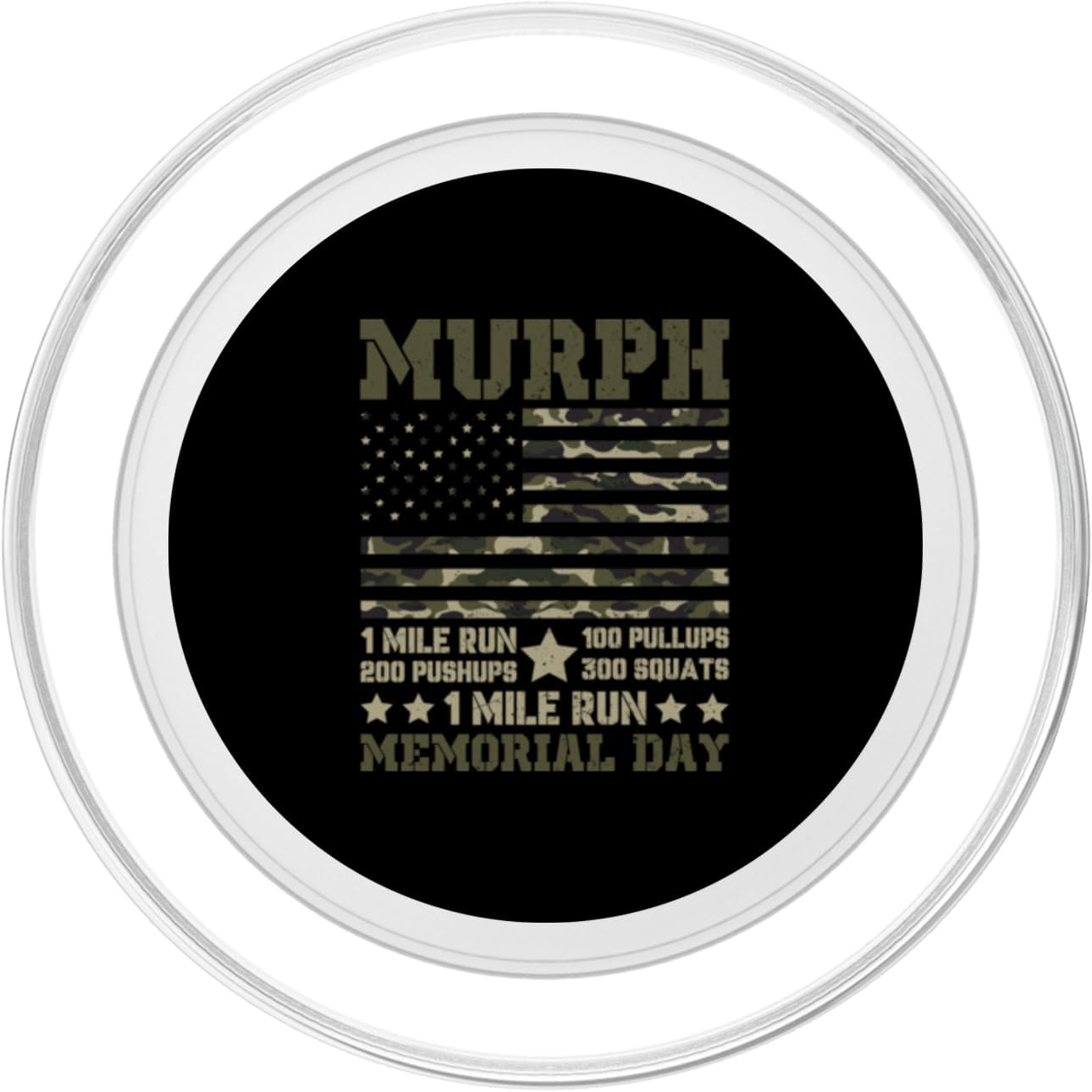Murph 1 Mile Run 100 Pullups 200 Pushups 300 Squats 1 Mile R PopSockets PopGrip for MagSafe image 2