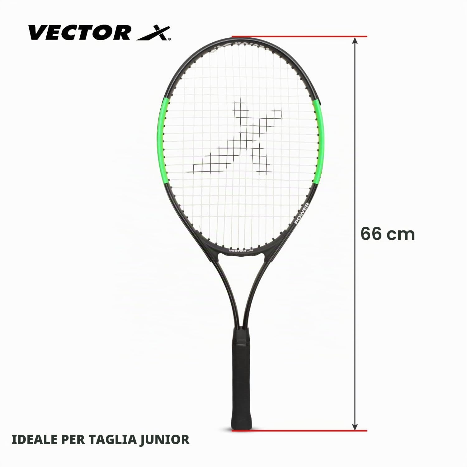Vector X VXT-520-1 Strung Tennis Racquet | For Men and Boys | Material: Aluminum | Super Lightweight | Beginners to Intermediate Level