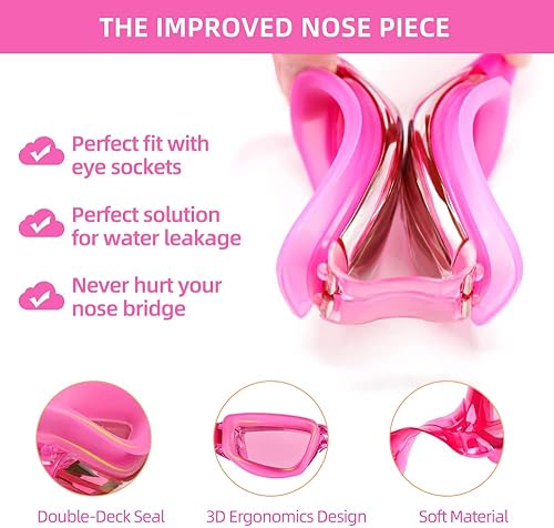 Miniatura 4 de Gafas de natación Juego de gorras de natación gafas de natación de silicona para adultos con gafas antivaho para nadar