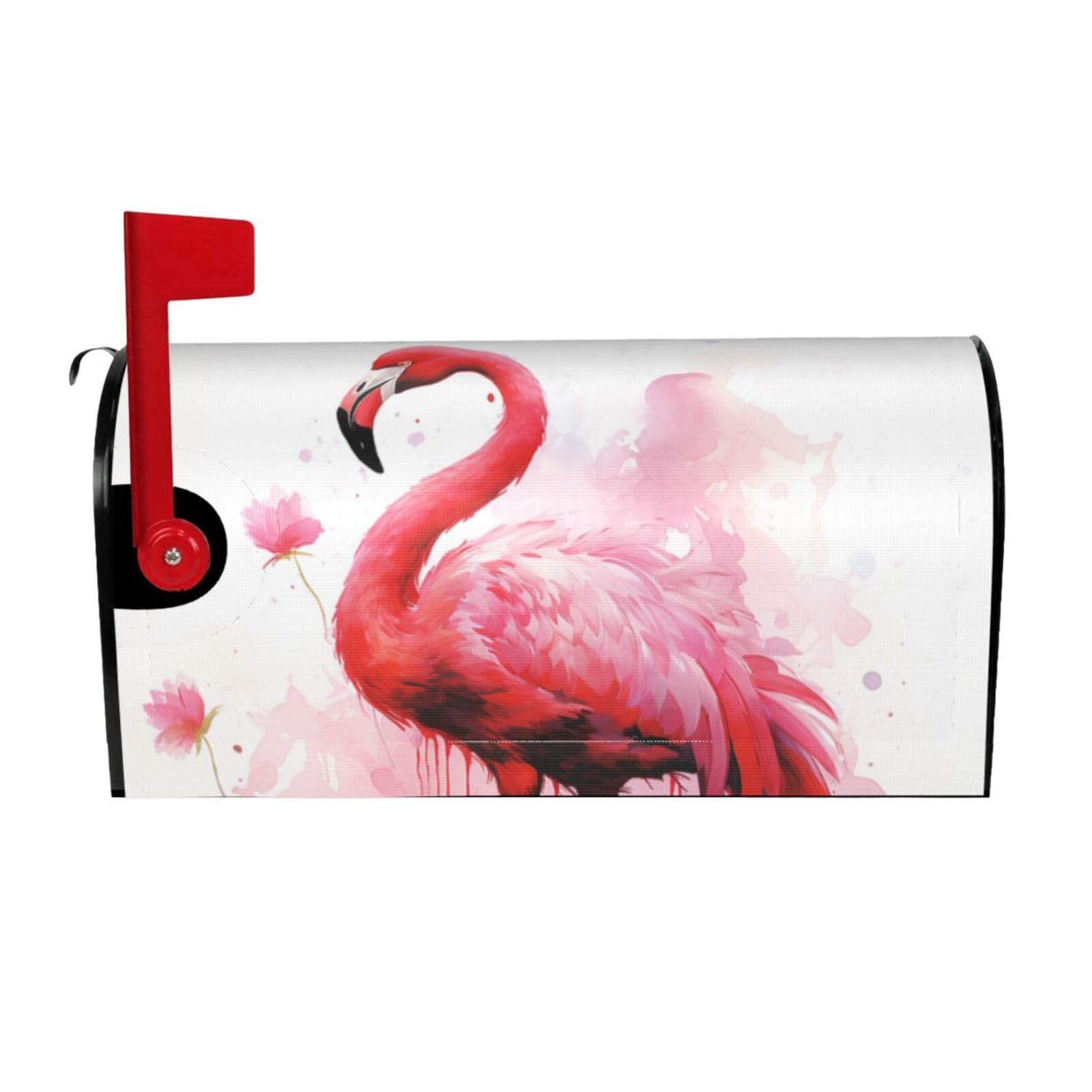 Flamingo Watercolor Mailbox Covers Magnetic Wraps Post Letter Box Cover Garden Home Decor 25.5x21 in
