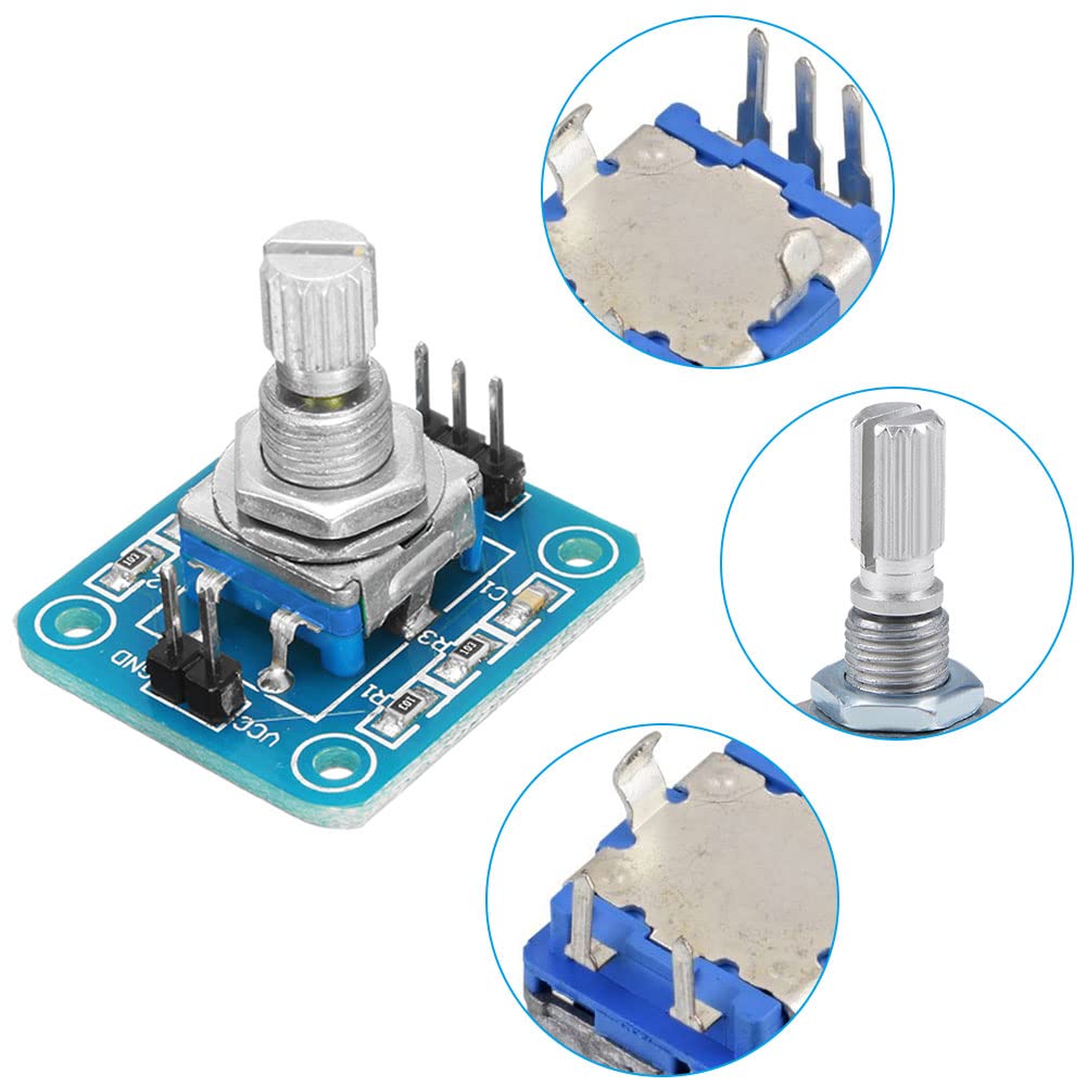 Encodeur Rotatif 360° - 5 Broches - Module EC11 - Pour Arduino, Contrôle Volume, Menu - Lot De 4