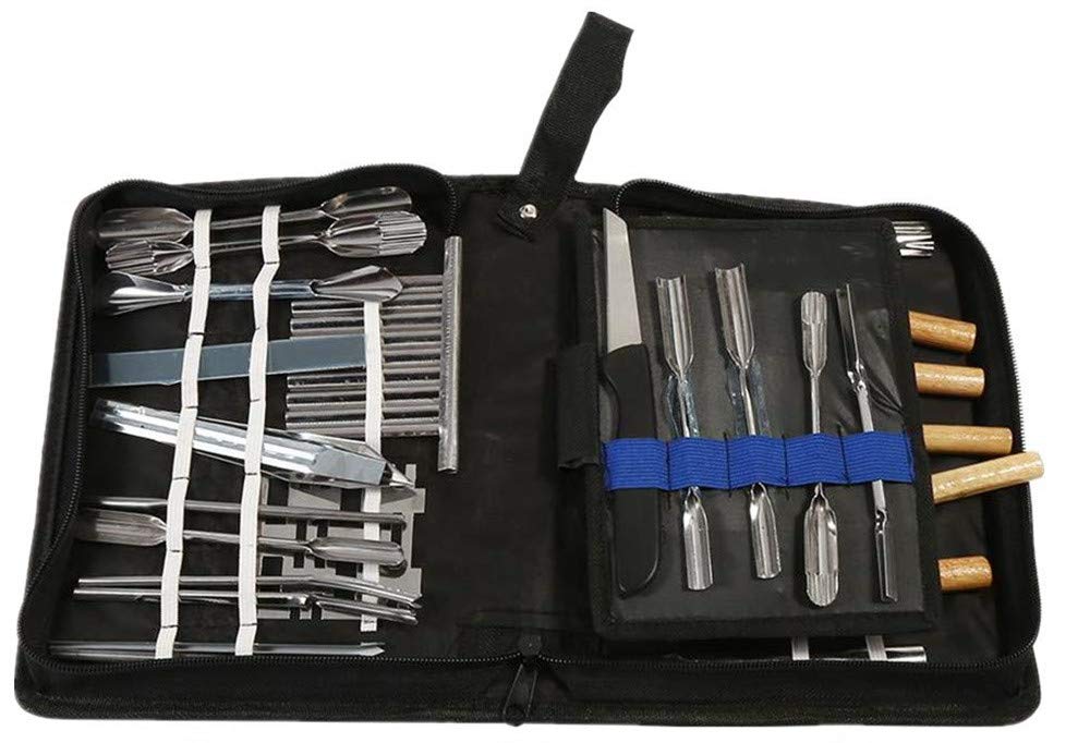 Set di Strumenti per Intaglio Culinario 46 Pezzi Set di Strumenti per Guarnire/Tagliare/Affettare Portatili per Alimenti a Base di Frutta