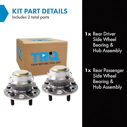 Vista 572 de TRQ Juego de 2 rodamientos y bujes de rueda trasera izquierda y derecha compatible con Ford Expedition 2007-2010 Lincoln Navigator 2007-2010