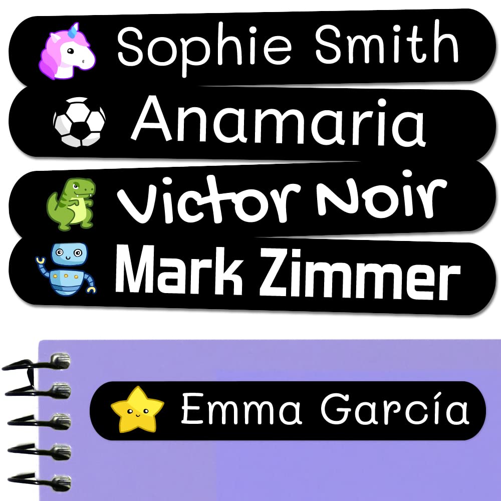 500 Personalized Name Stickers for Children. Adhesive Labels for School, Kindergarten, Books, Toys, and Tupperware. Waterproof Labels Measuring 2.3 x 0.4 in — image 1