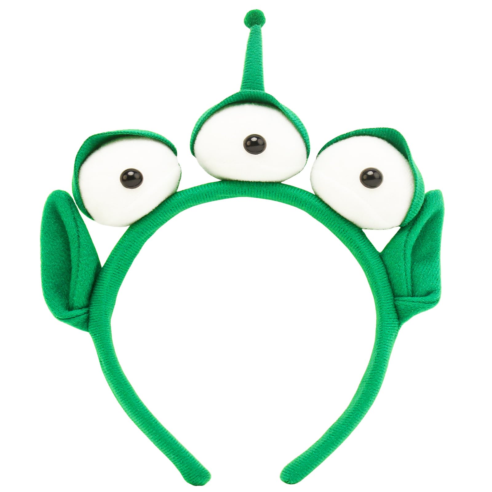 Jing xin Alien Headband, Three-Eyed Alien Monster Plush Headband Women For Adults Costume Accessory (One Size, New Green)