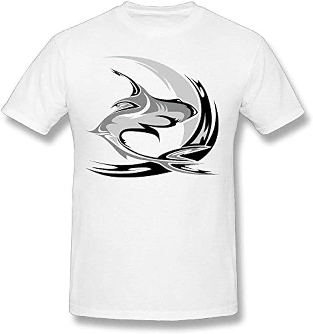 Shark logo short sleeve shirt, men's cotton casual fashion short sleeve