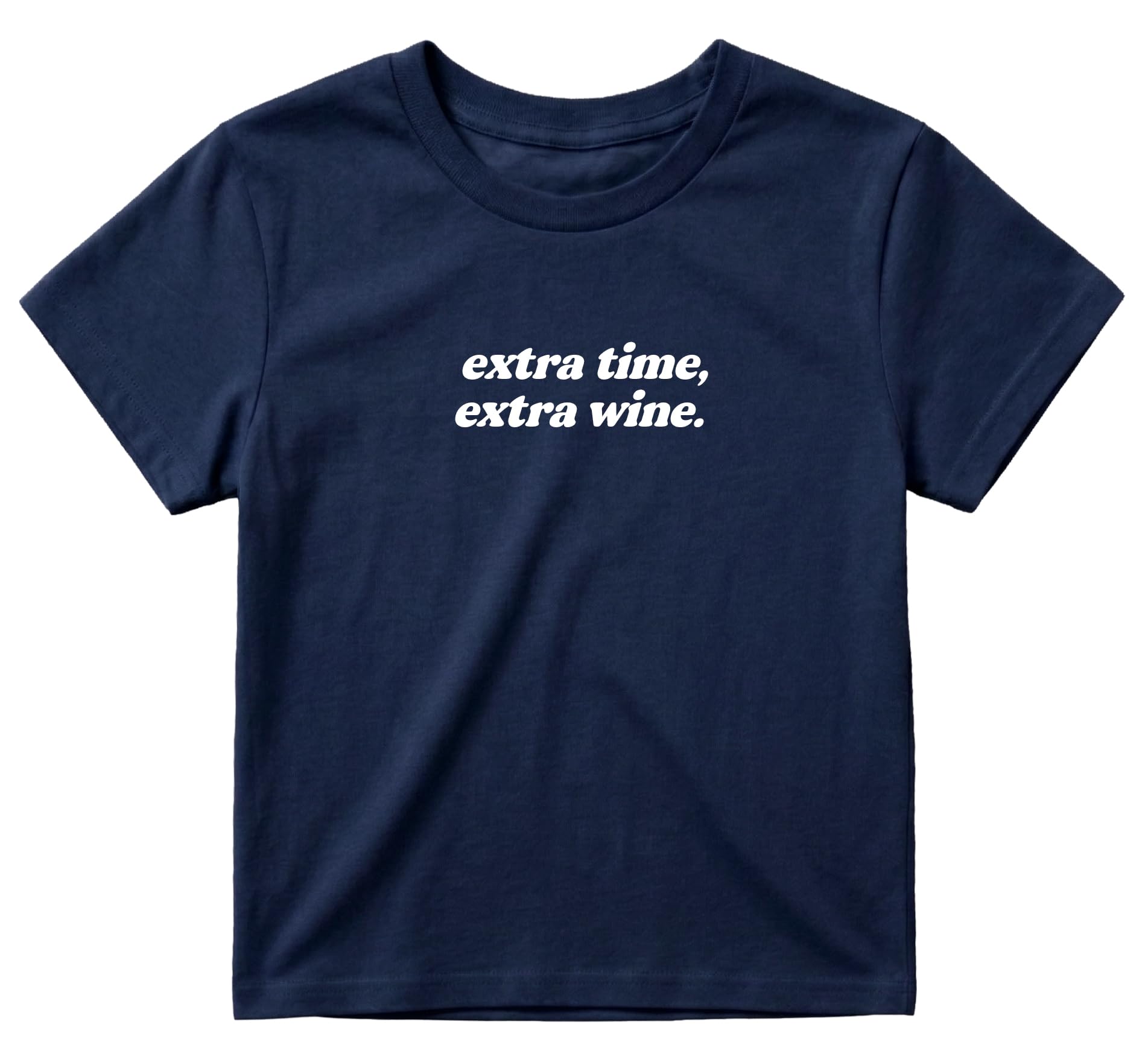 Sanfran Clothing Extra Time, Extra Wine Baby Tee T-Shirt Top World Football Shirt England Scotland Country Team 2026 Soccer Womens Flag Varsity Shirt Navy Blue - XS