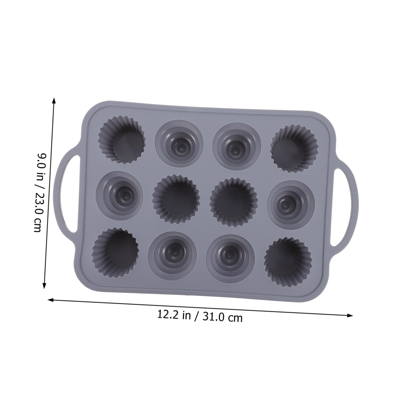 LABRIMP Stampo per Torta in Silicone a 12 Cavità Manico Antiscivolo