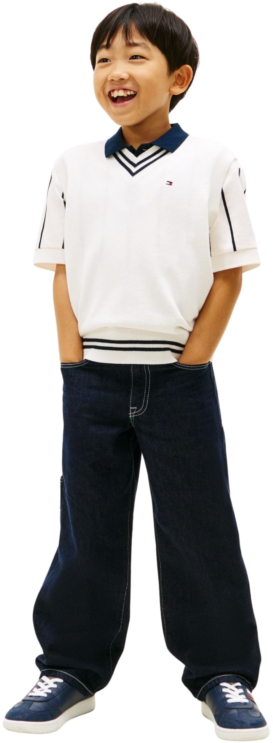 Tommy Hilfiger Varsity Rib V-Neck Vest Kb0kb10426 Suéteres Niños (Pack de 1)