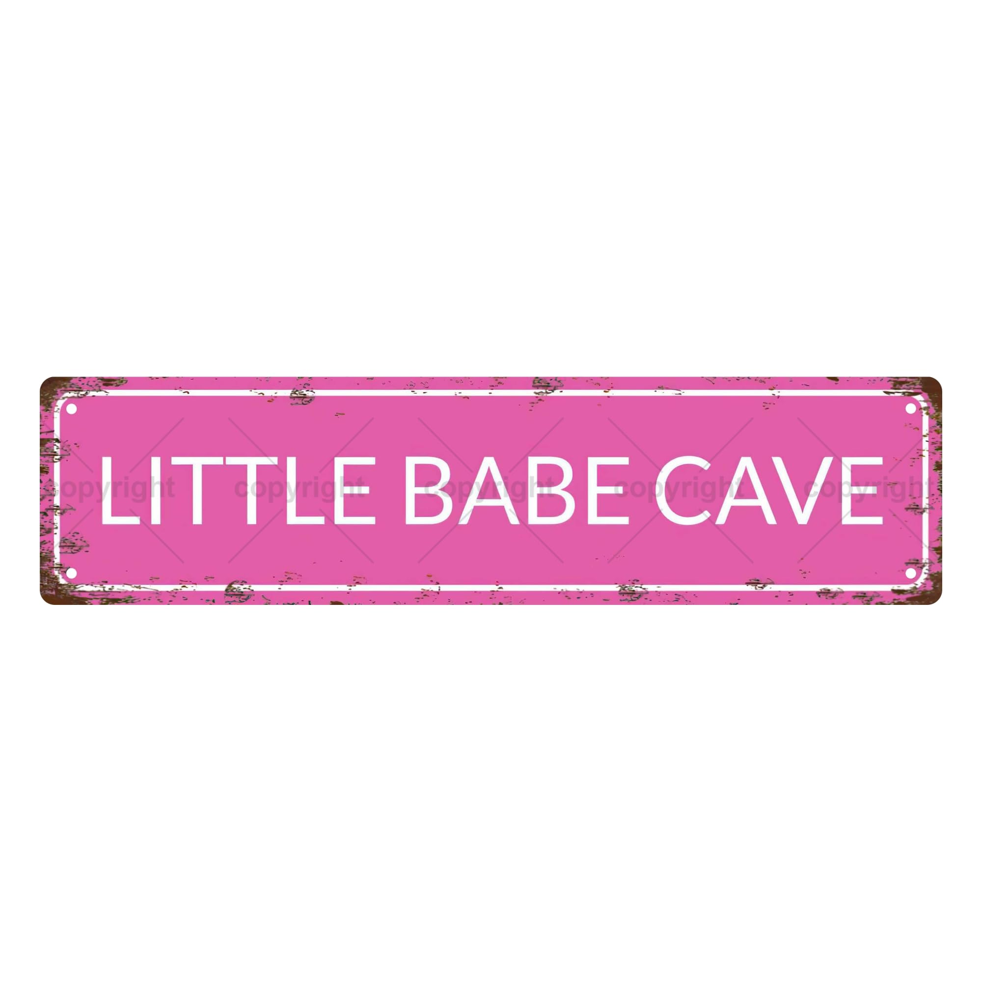 Little Babe CAVE Space Metal Tin Street Sign Bar Cafe Garage Cave Home Room Wall Bathroom Farmhouse Garden Porch Patio Decor,4x16 Inch