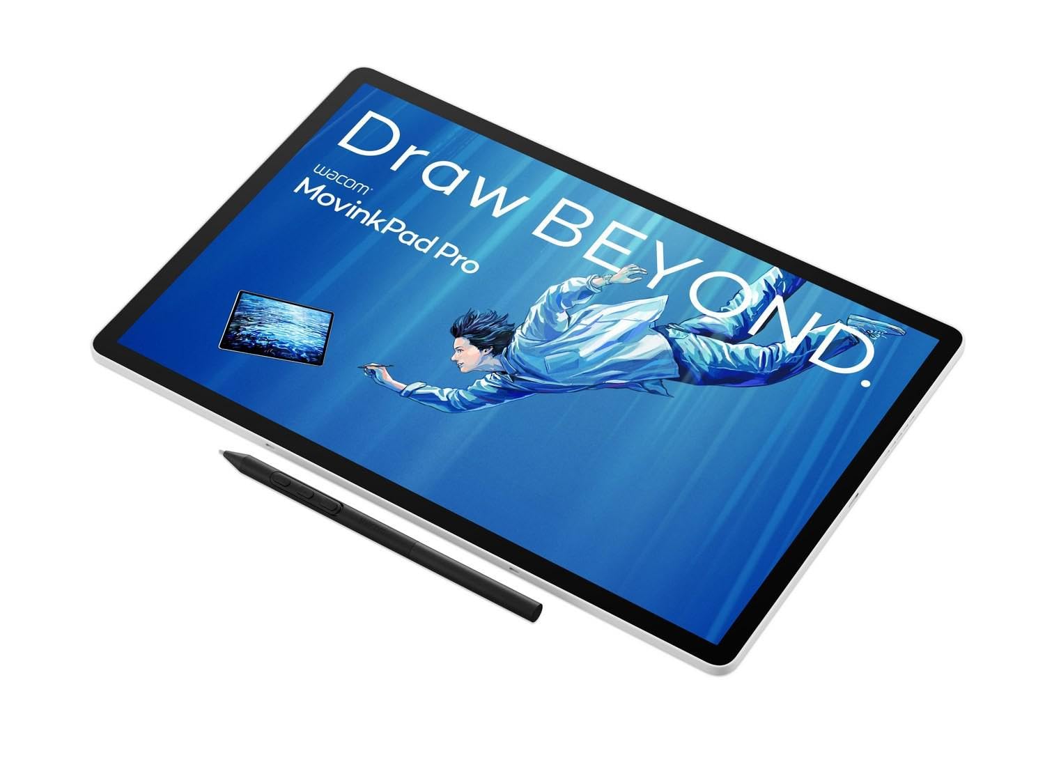 Wacom MovinkPad Pro 14 Zeichentablet – Stift auf Papier Gefühl mit OLED Display für echtes Schwarz, außergewöhnlichen Kontrast, schnelle Reaktionszeit, Premium Textured Glass, ultrapräziser Pro Pen 3