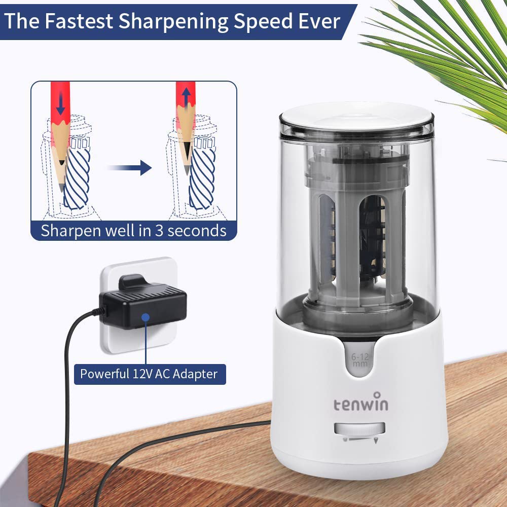 Temperamatite Elettrico - Per Matite 6-12mm, USB/Batteria, Con Contenitore, Per Bambini - Foto 2