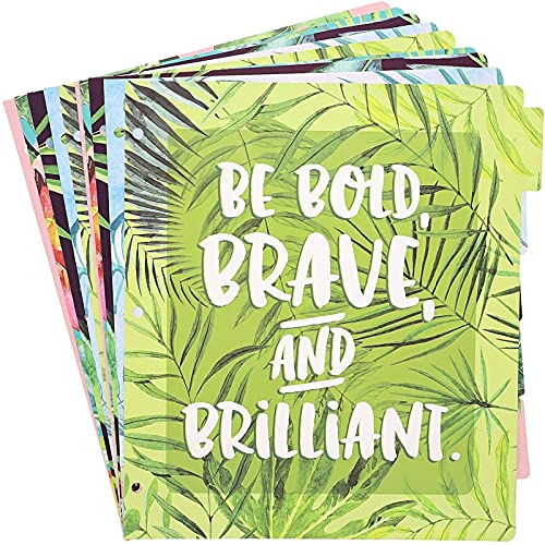 Paper-Junkie-Binder-Dividers-with-Tabs-5-Tropical-Motivational-Designs-10-Count