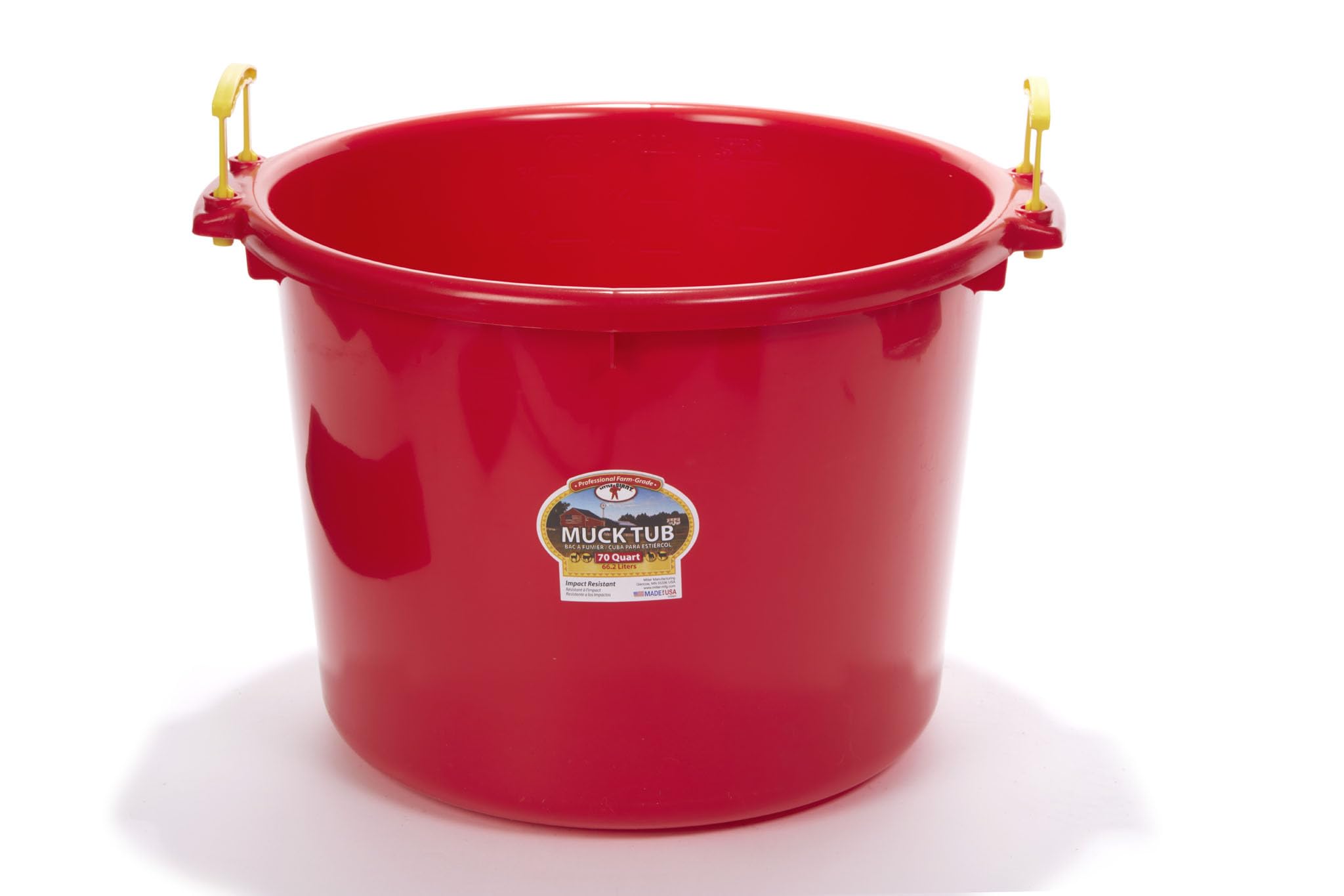Little Giant® Plastic Muck Tub | Durable & Versatile Utility Bucket with Handles | Muck Bucket | Durable Handles | 70 Quart | Red