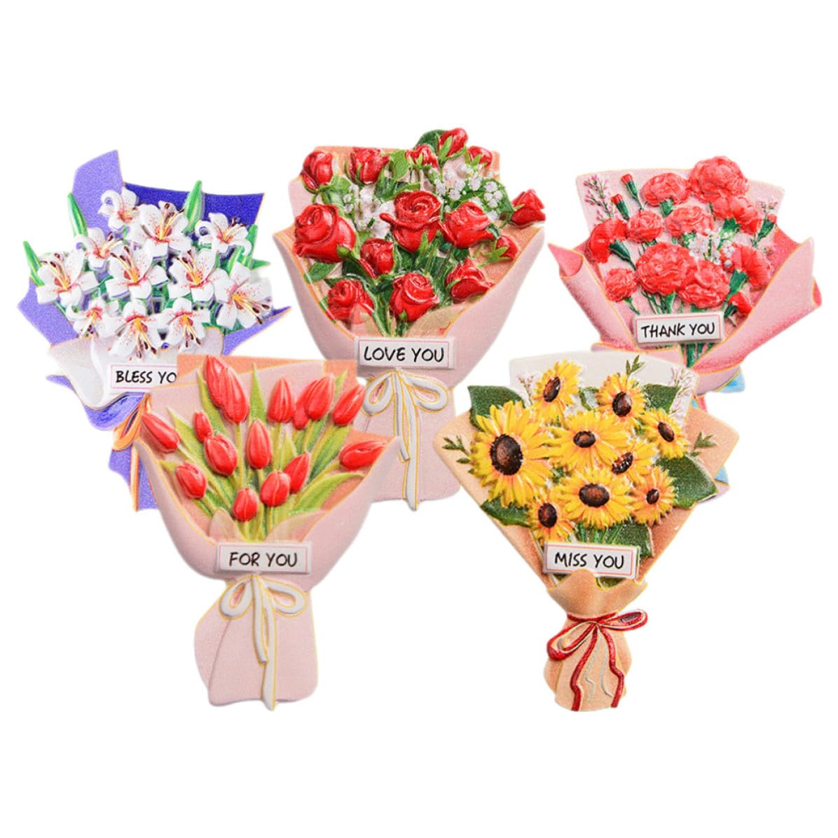 Imanes para nevera florales de resina de alta calidad, adornos magnéticos tallados multipropósito