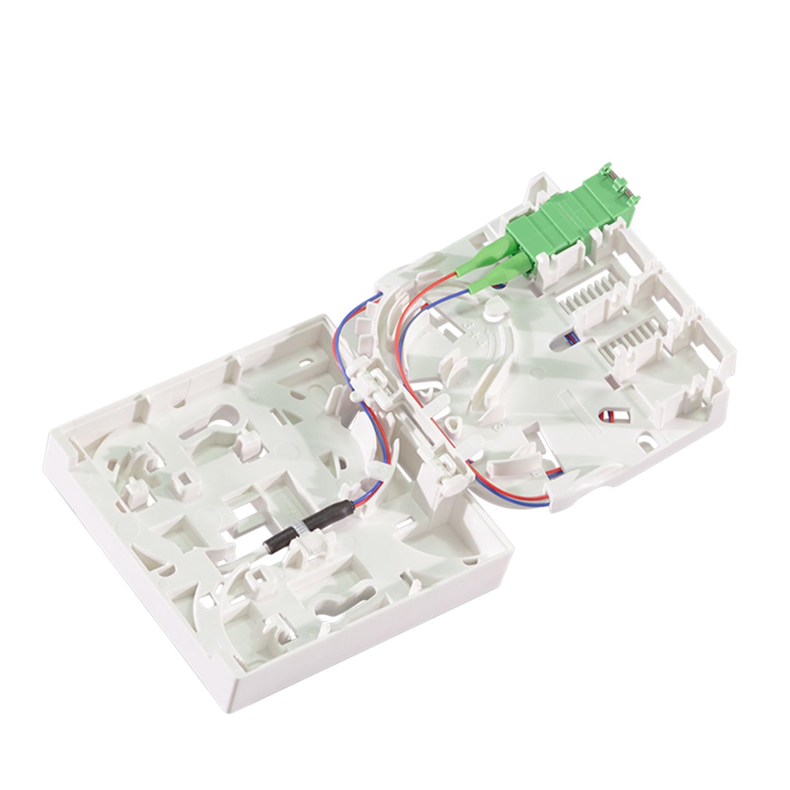 HB-DIGITAL FTTH-Anschlussdose 1x LC/APC mit 40 m Anschlusskabel – vorkonfektioniert, OS2 9/125, G657.A2, LSZH, weiß, für Wand- oder Hutschienenmontage
