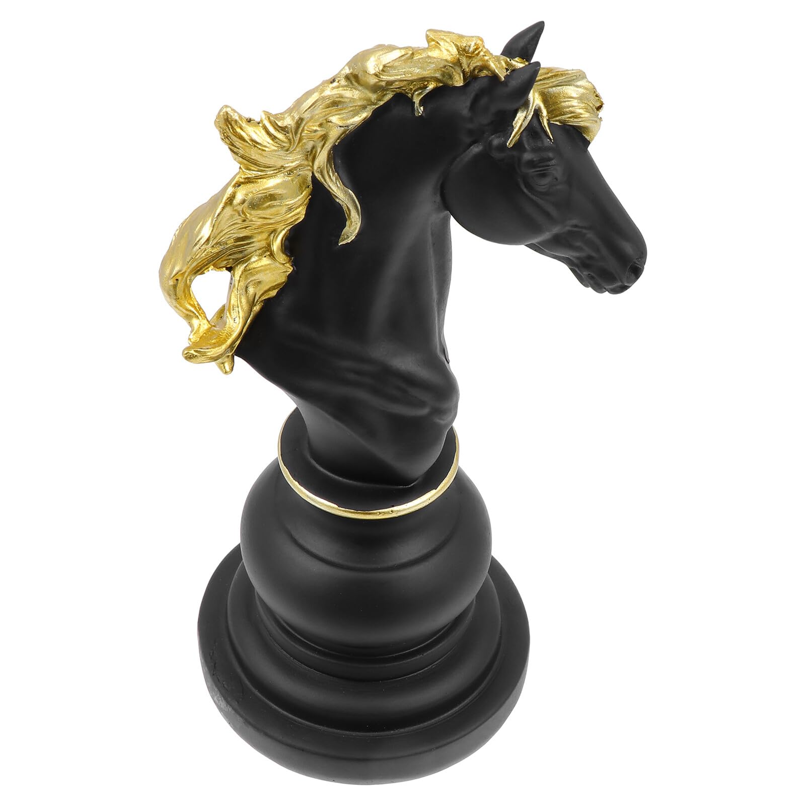 Sculpture échecs en résine noire POPETPOP au design unique et finitions soignées pour bureau
